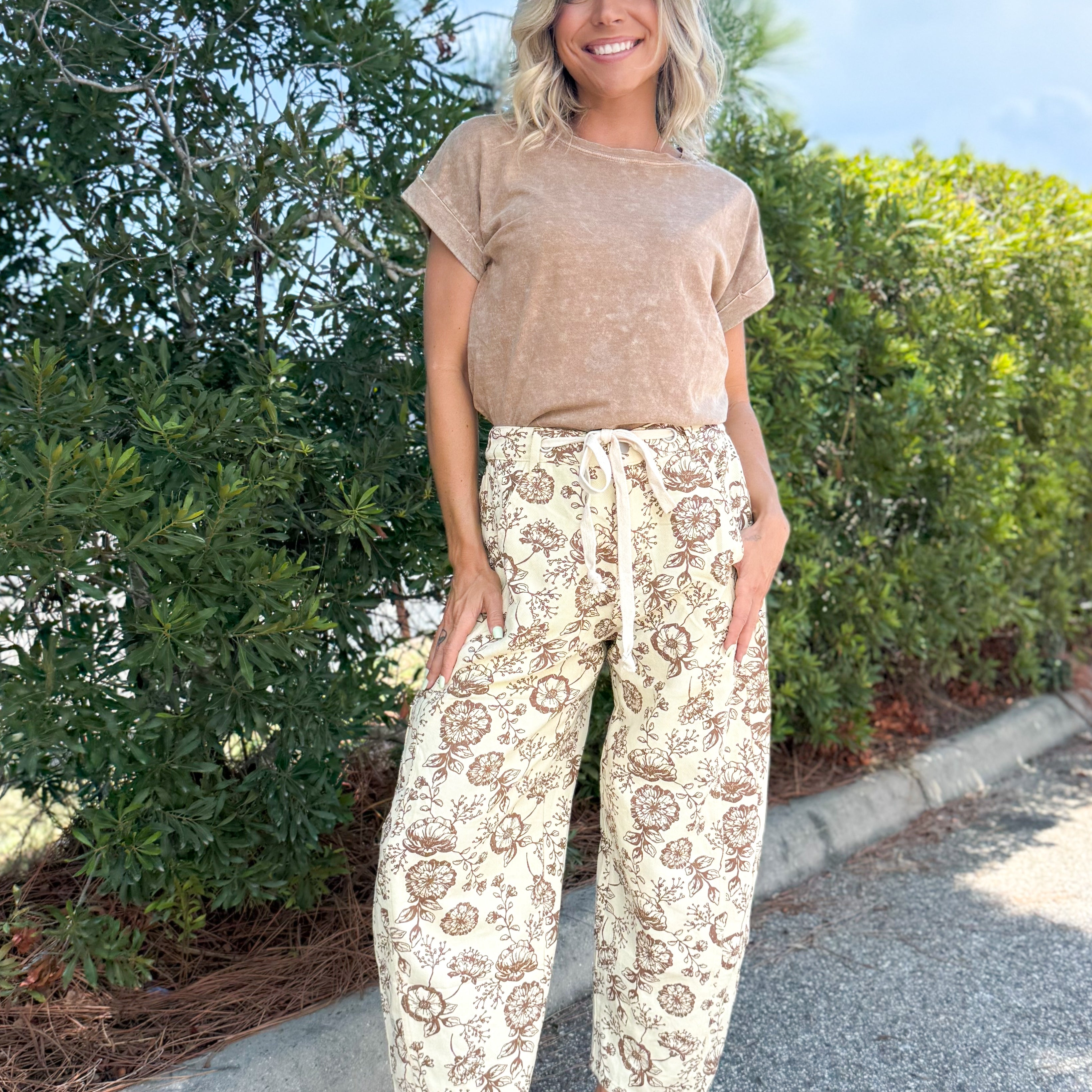 The Secret Garden Pants 🌸-150 PANTS-ODDI-Heathered Boho Boutique, Women's Fashion and Accessories in Palmetto, FL