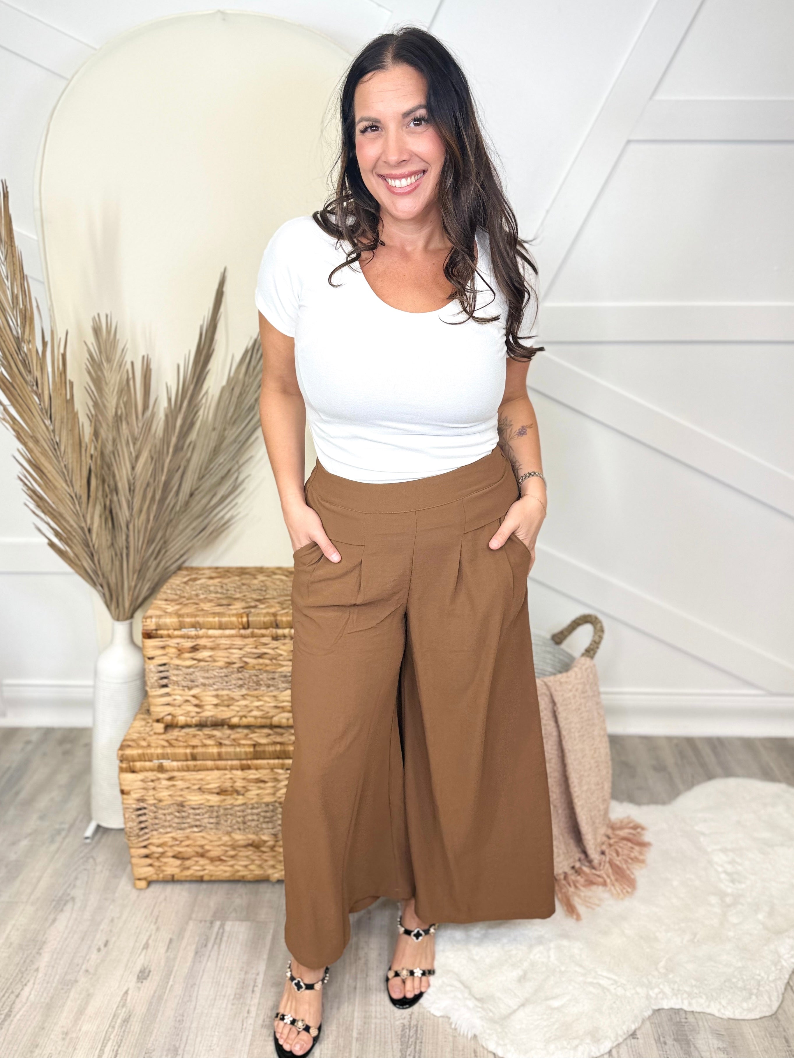 Ensemble Wide Leg Pants-150 PANTS-SEW IN LOVE-Heathered Boho Boutique, Women's Fashion and Accessories in Palmetto, FL