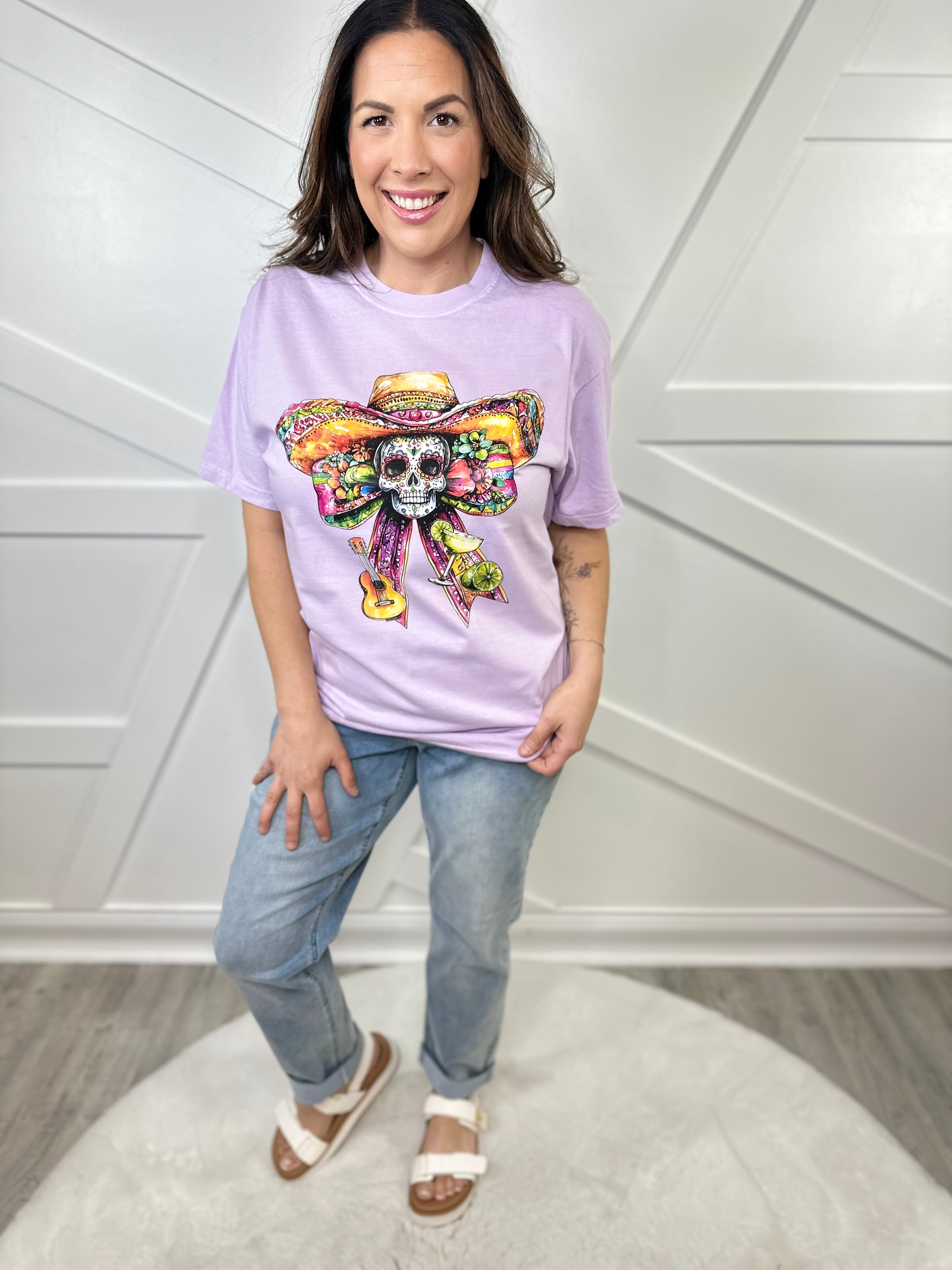 Cinco de Mayo Coquette Bow Graphic Tee-130 Graphic Tees-Heathered Boho-Heathered Boho Boutique, Women's Fashion and Accessories in Palmetto, FL