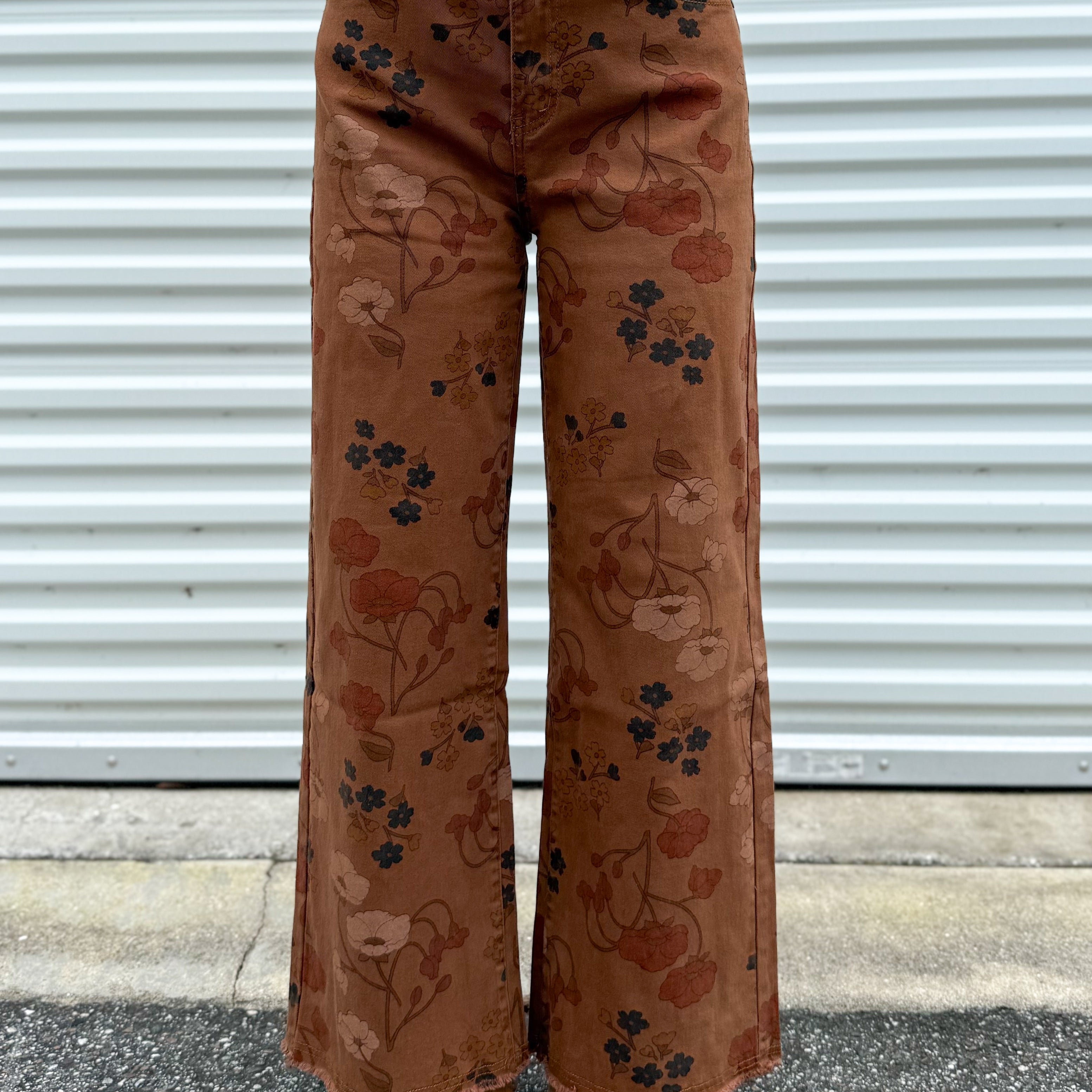Restock: Floral Friend Pants (Reg & Curvy)-150 PANTS-EASEL-Heathered Boho Boutique, Women's Fashion and Accessories in Palmetto, FL