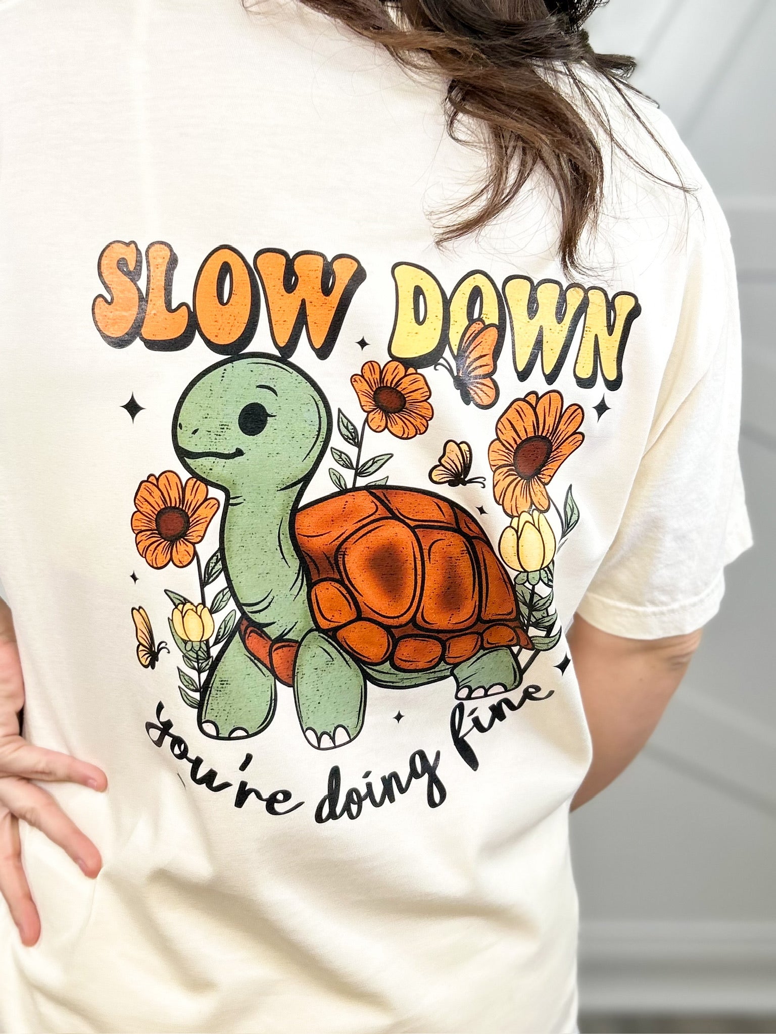 Slow Down Graphic Tee-130 Graphic Tees-Heathered Boho-Heathered Boho Boutique, Women's Fashion and Accessories in Palmetto, FL