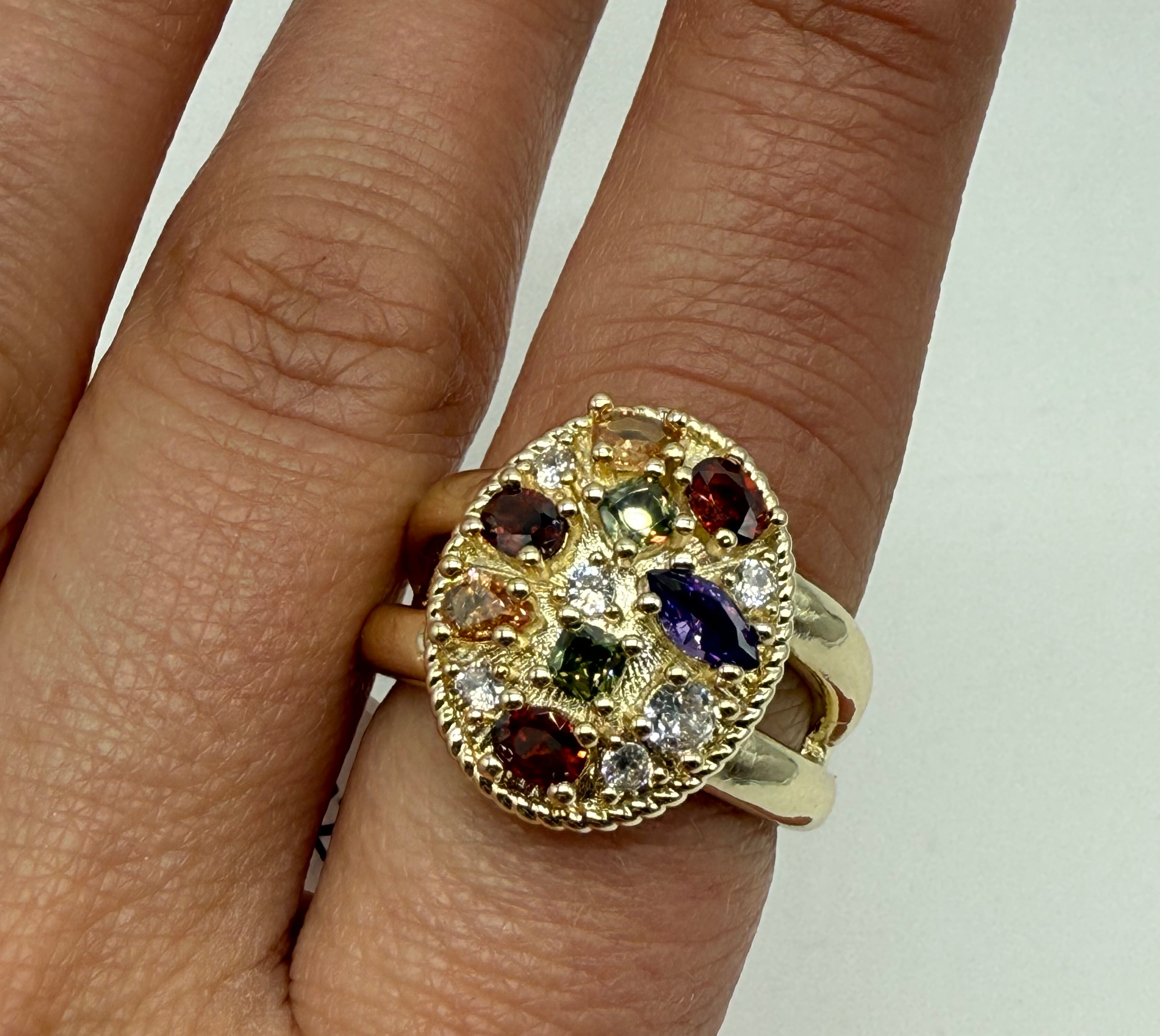 All Together Oval Ring-310 Jewelry-Millenx Accessories, LLC.-Heathered Boho Boutique, Women's Fashion and Accessories in Palmetto, FL