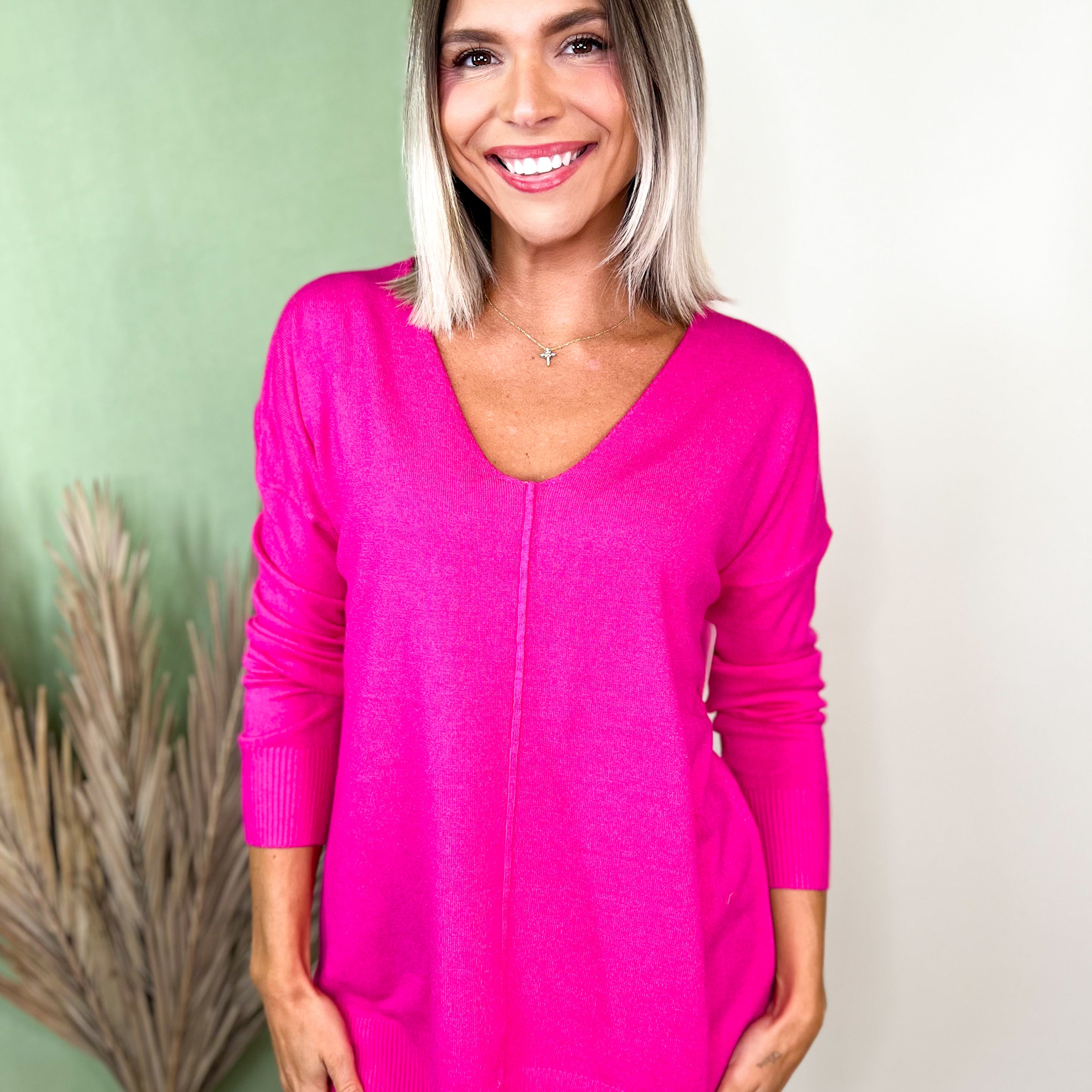 The Lola Long Sleeve Top-120 LONG SLEEVE TOPS-ZENANA-Heathered Boho Boutique, Women's Fashion and Accessories in Palmetto, FL