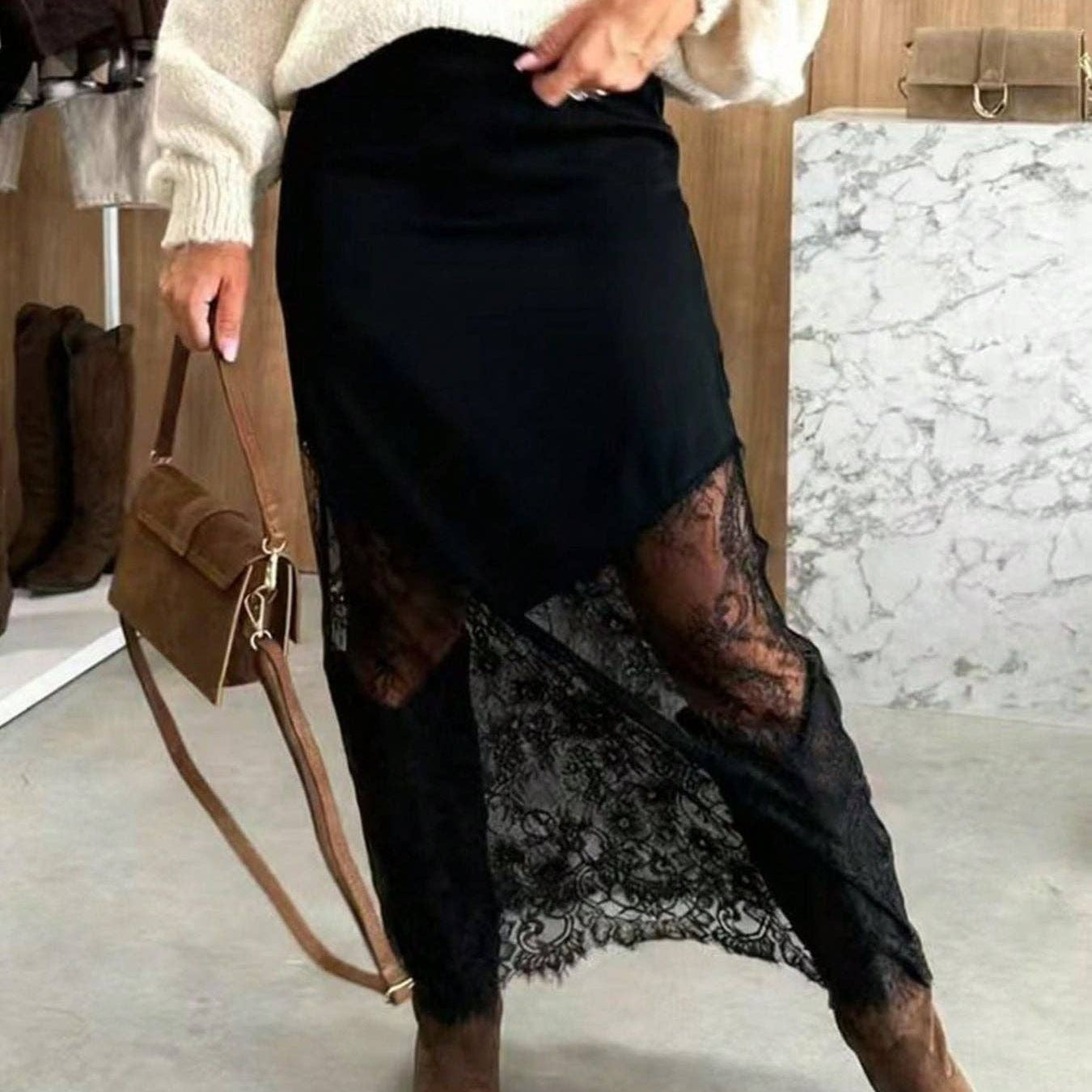 The Midnight Romance Skirt-170 Skort/ Skirt-Lovesoft-Heathered Boho Boutique, Women's Fashion and Accessories in Palmetto, FL
