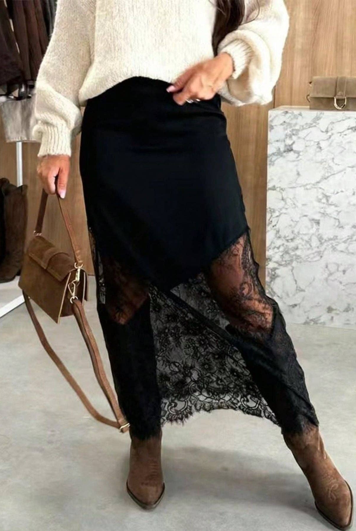 The Midnight Romance Skirt-170 Skort/ Skirt-Lovesoft-Heathered Boho Boutique, Women's Fashion and Accessories in Palmetto, FL