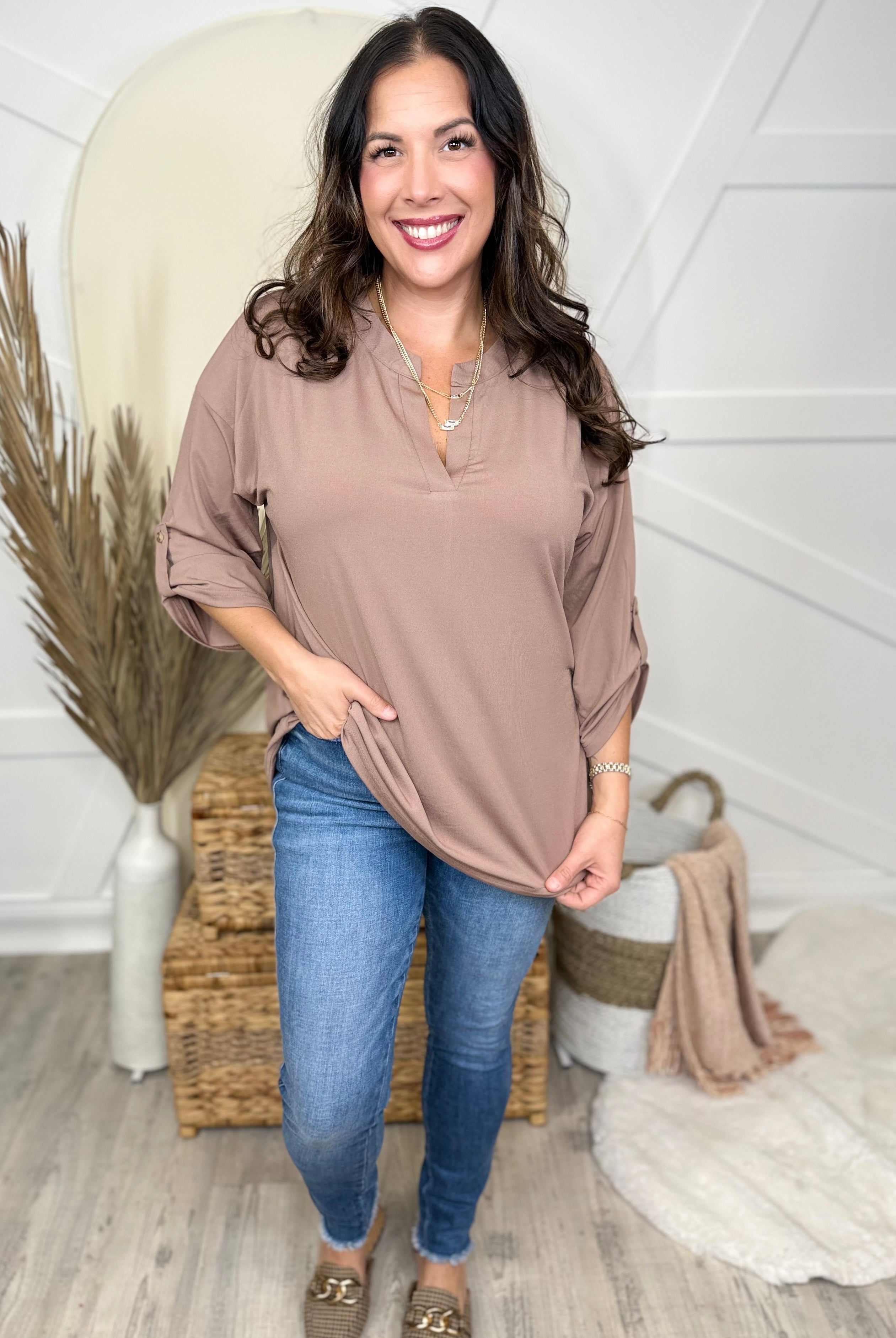 Starting Over Top-110 Short Sleeve Top-White Birch-Heathered Boho Boutique, Women's Fashion and Accessories in Palmetto, FL