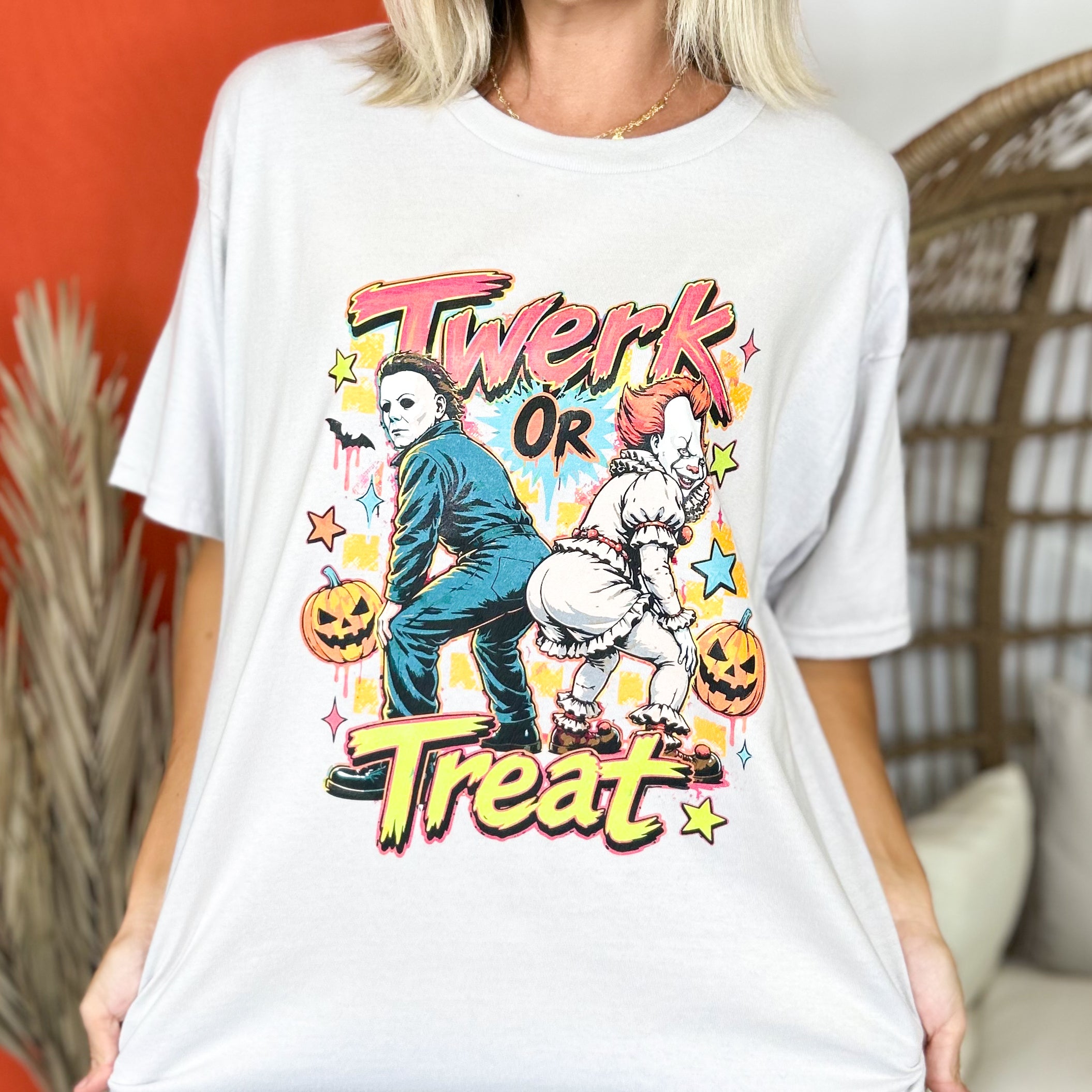 Twerk or Treat Graphic Tee-130 Graphic Tees-Heathered Boho-Heathered Boho Boutique, Women's Fashion and Accessories in Palmetto, FL