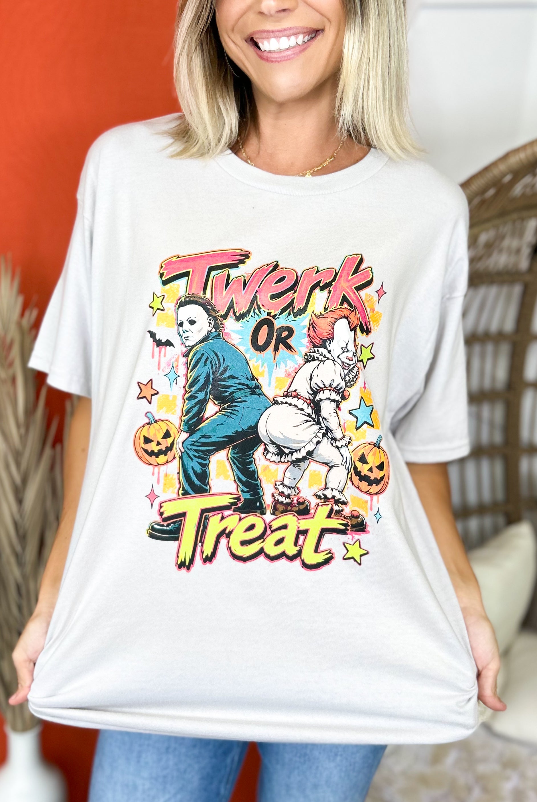 Twerk or Treat Graphic Tee-130 Graphic Tees-Heathered Boho-Heathered Boho Boutique, Women's Fashion and Accessories in Palmetto, FL