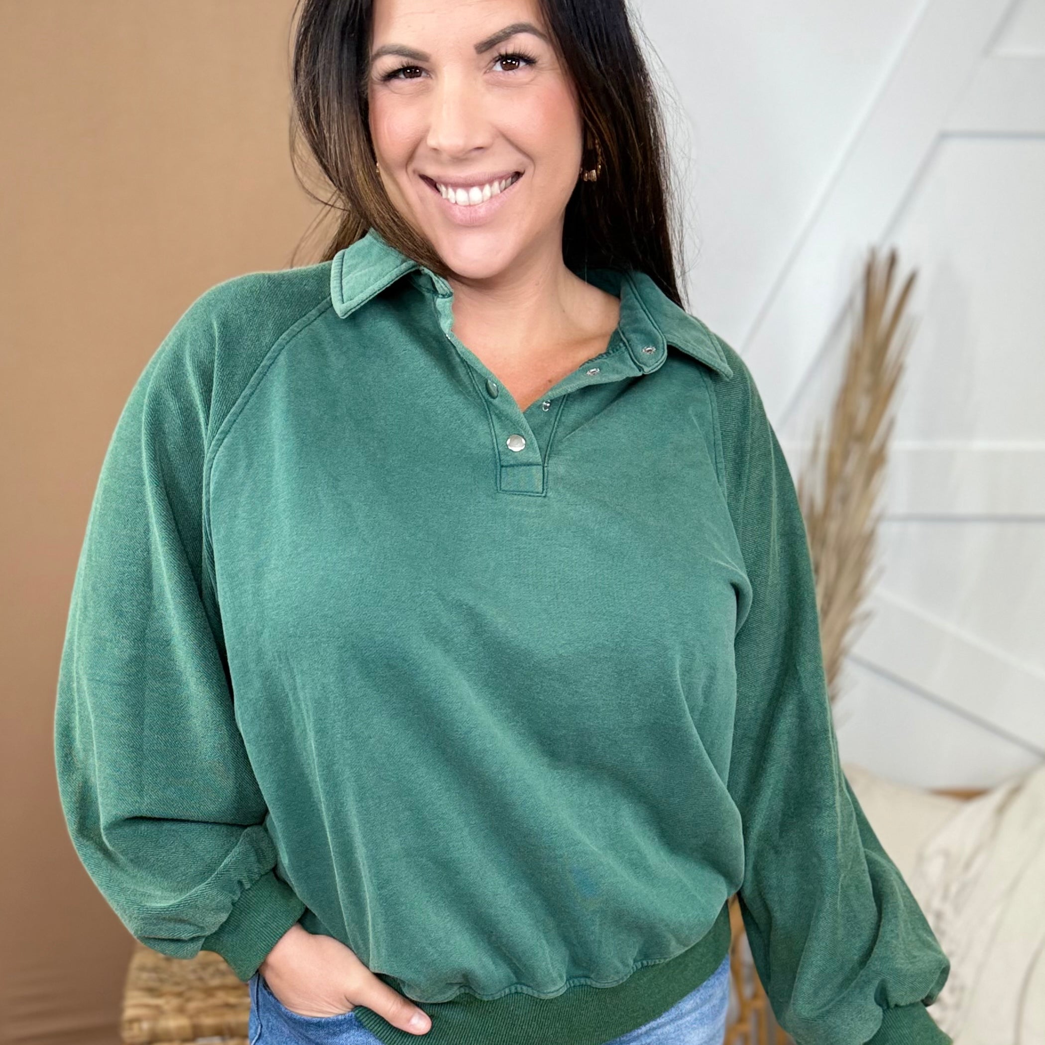 Deal of the Day: Reset Long Sleeve Pullover-120 LONG SLEEVE TOPS-SHE + SKY-Heathered Boho Boutique, Women's Fashion and Accessories in Palmetto, FL