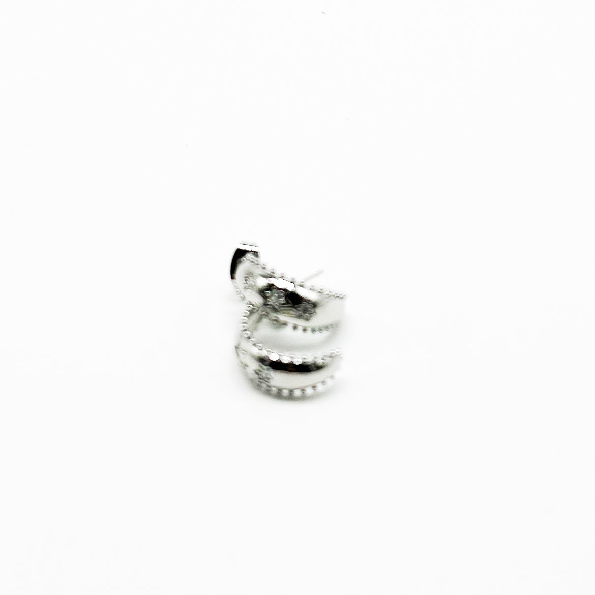 Shimmer Star Half Hoop Earring-310 Jewelry-NIHAO JEWELRY-Heathered Boho Boutique, Women's Fashion and Accessories in Palmetto, FL