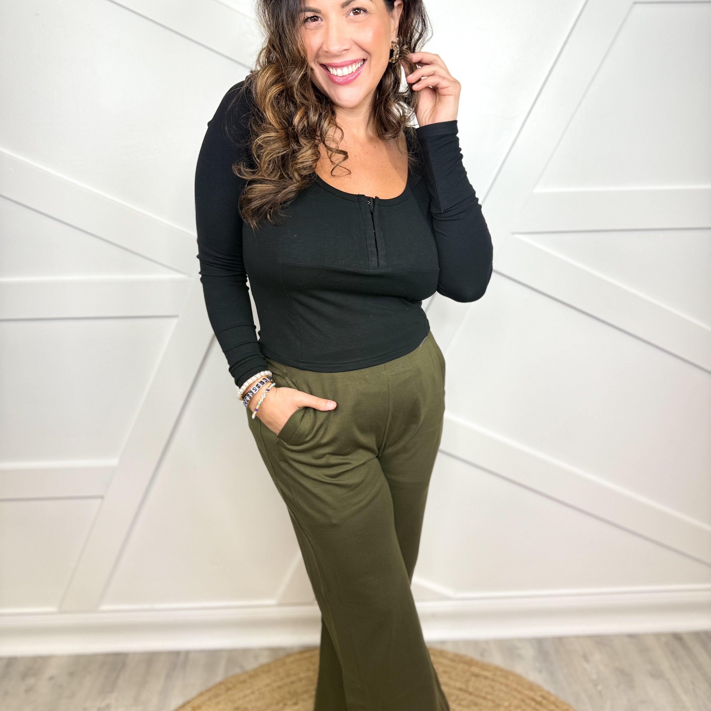 Gala Pants - Olive-150 PANTS-DEAR SCARLETT-Heathered Boho Boutique, Women's Fashion and Accessories in Palmetto, FL