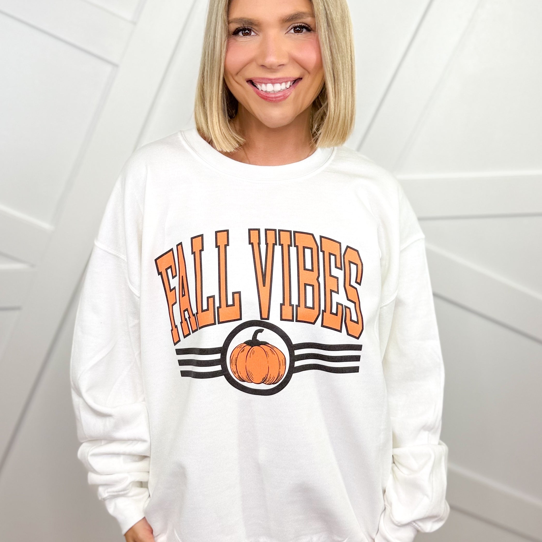 Fall Vibes Graphic Sweatshirt-120 Long Sleeve Tops-Heathered Boho-Heathered Boho Boutique, Women's Fashion and Accessories in Palmetto, FL