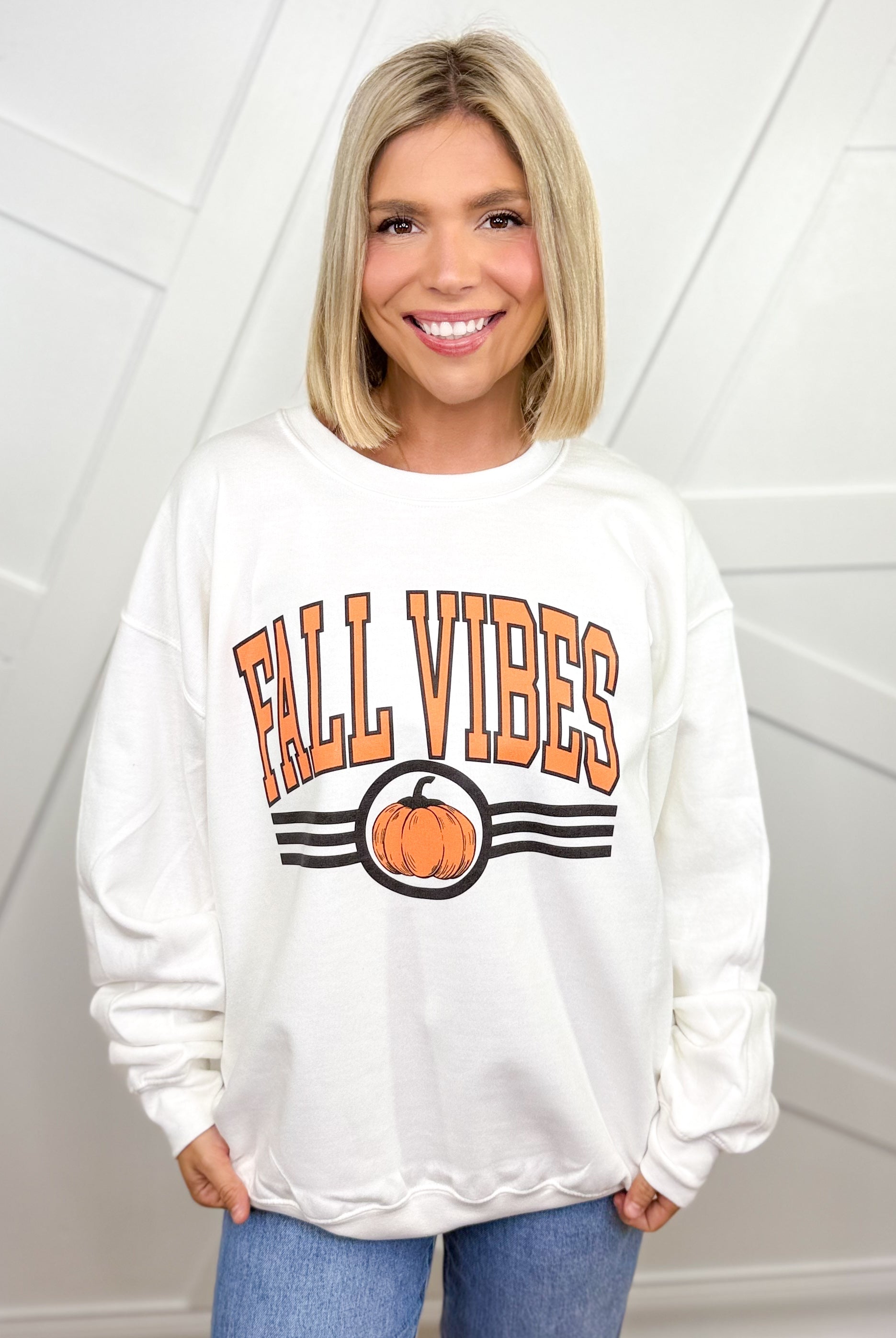 Fall Vibes Graphic Sweatshirt-120 Long Sleeve Tops-Heathered Boho-Heathered Boho Boutique, Women's Fashion and Accessories in Palmetto, FL