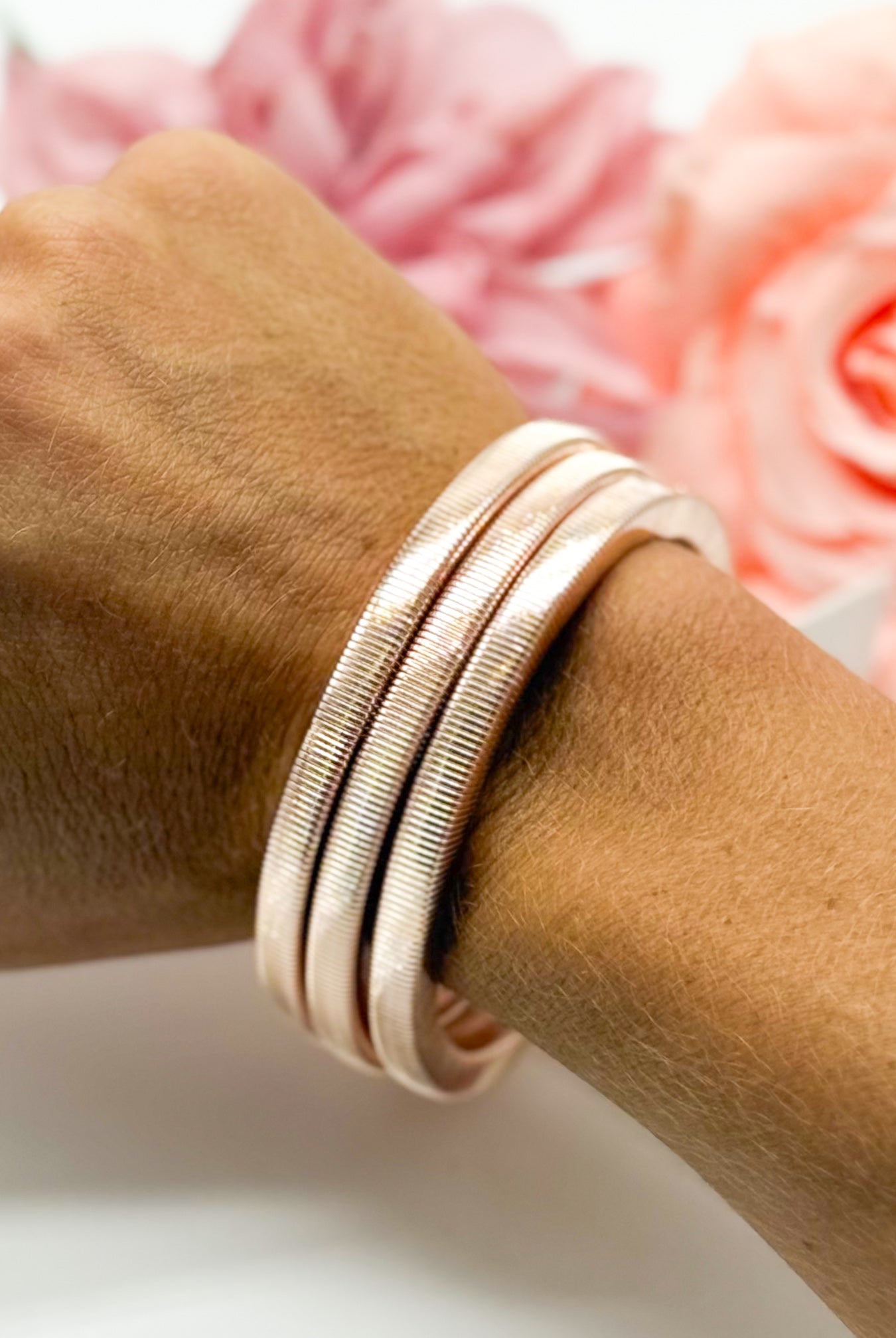 Three Piece Snake Chain Bracelet Set-310 Jewelry-RM Manufacturing-Heathered Boho Boutique, Women's Fashion and Accessories in Palmetto, FL