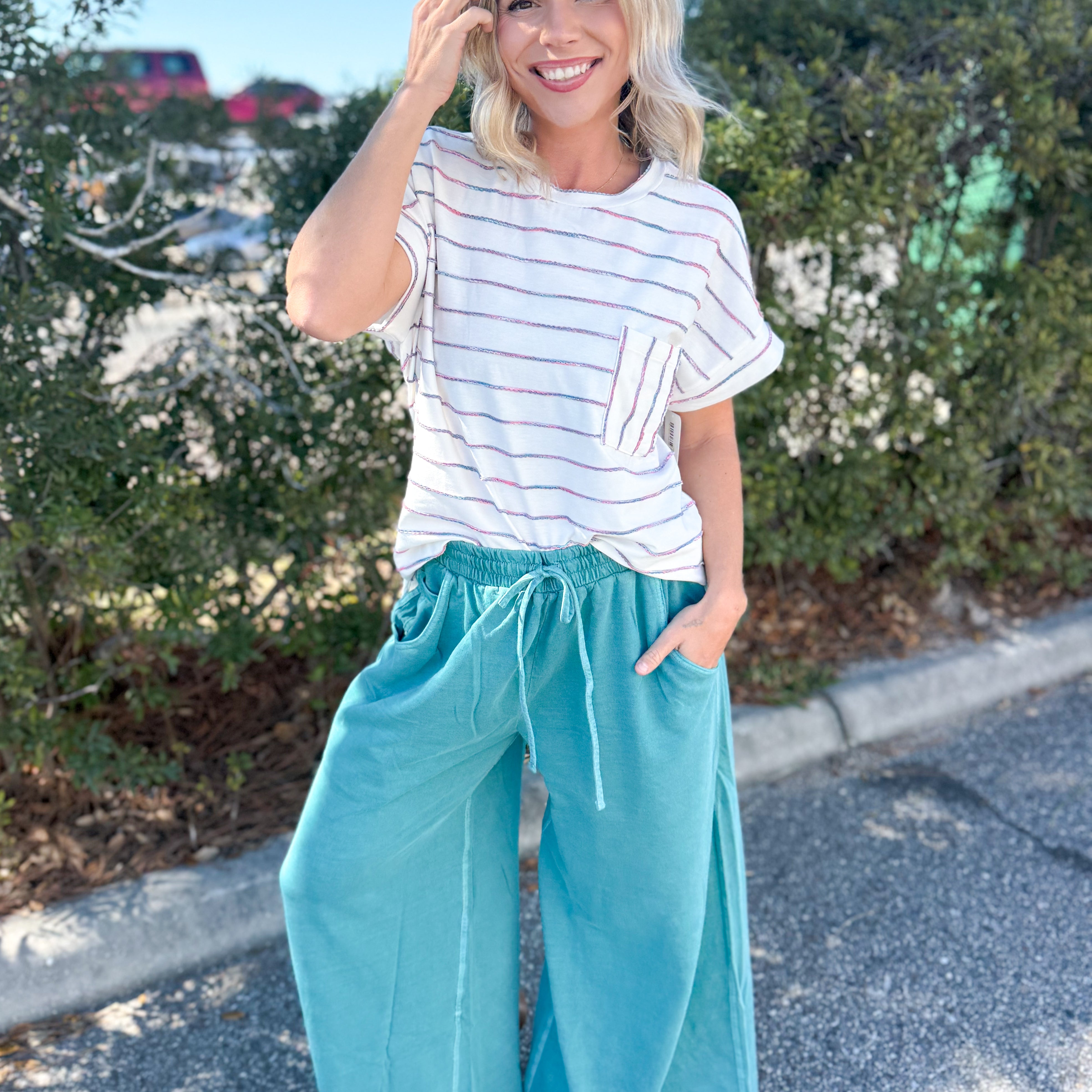 Modern Day Flow Pants-150 PANTS-Zenana-Heathered Boho Boutique, Women's Fashion and Accessories in Palmetto, FL