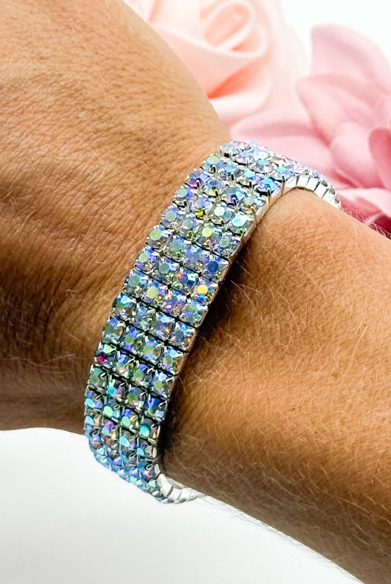 Slip on the Bling Stretch Bracelet-310 Jewelry-RM Manufacturing-Heathered Boho Boutique, Women's Fashion and Accessories in Palmetto, FL