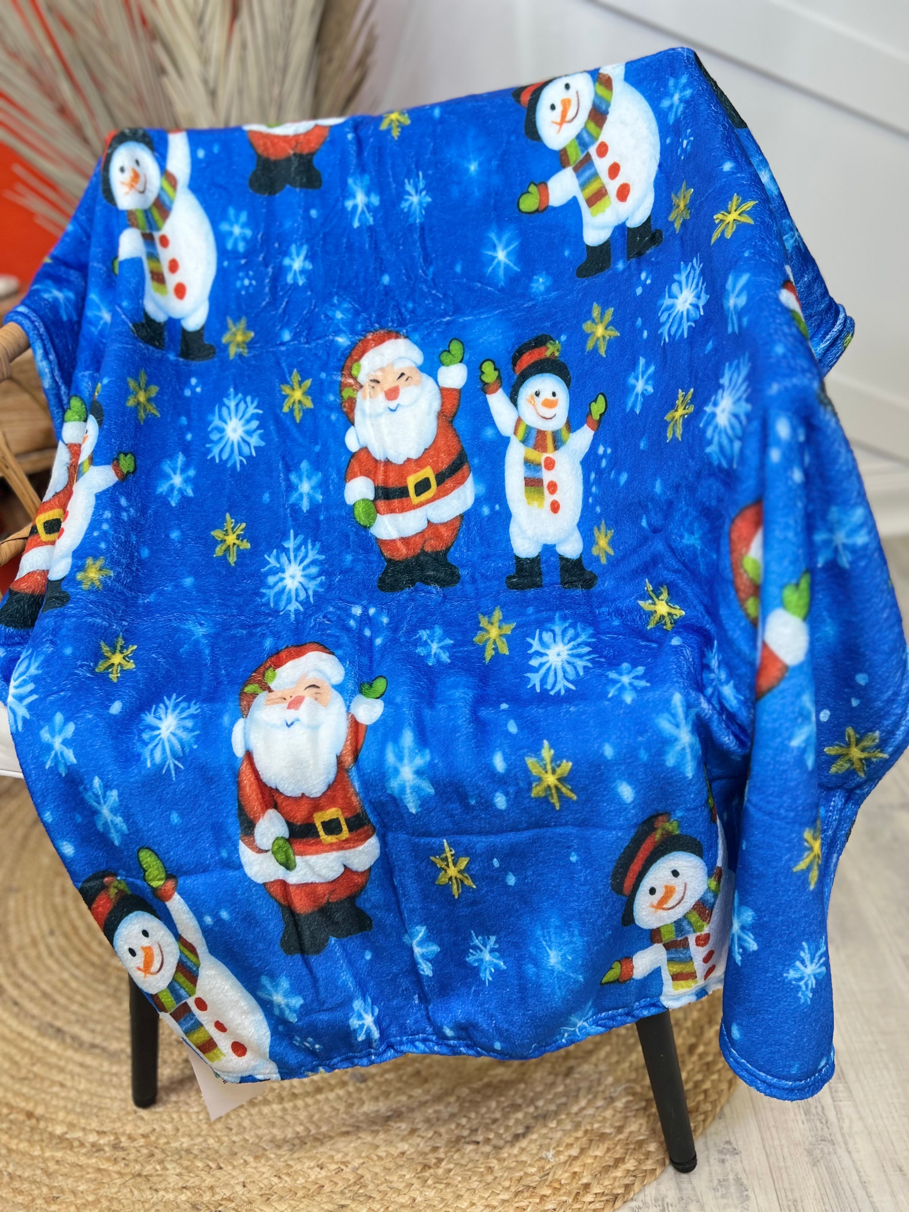 Santa & Snowman Blanket-340 Other Accessories-Alibaba-Heathered Boho Boutique, Women's Fashion and Accessories in Palmetto, FL