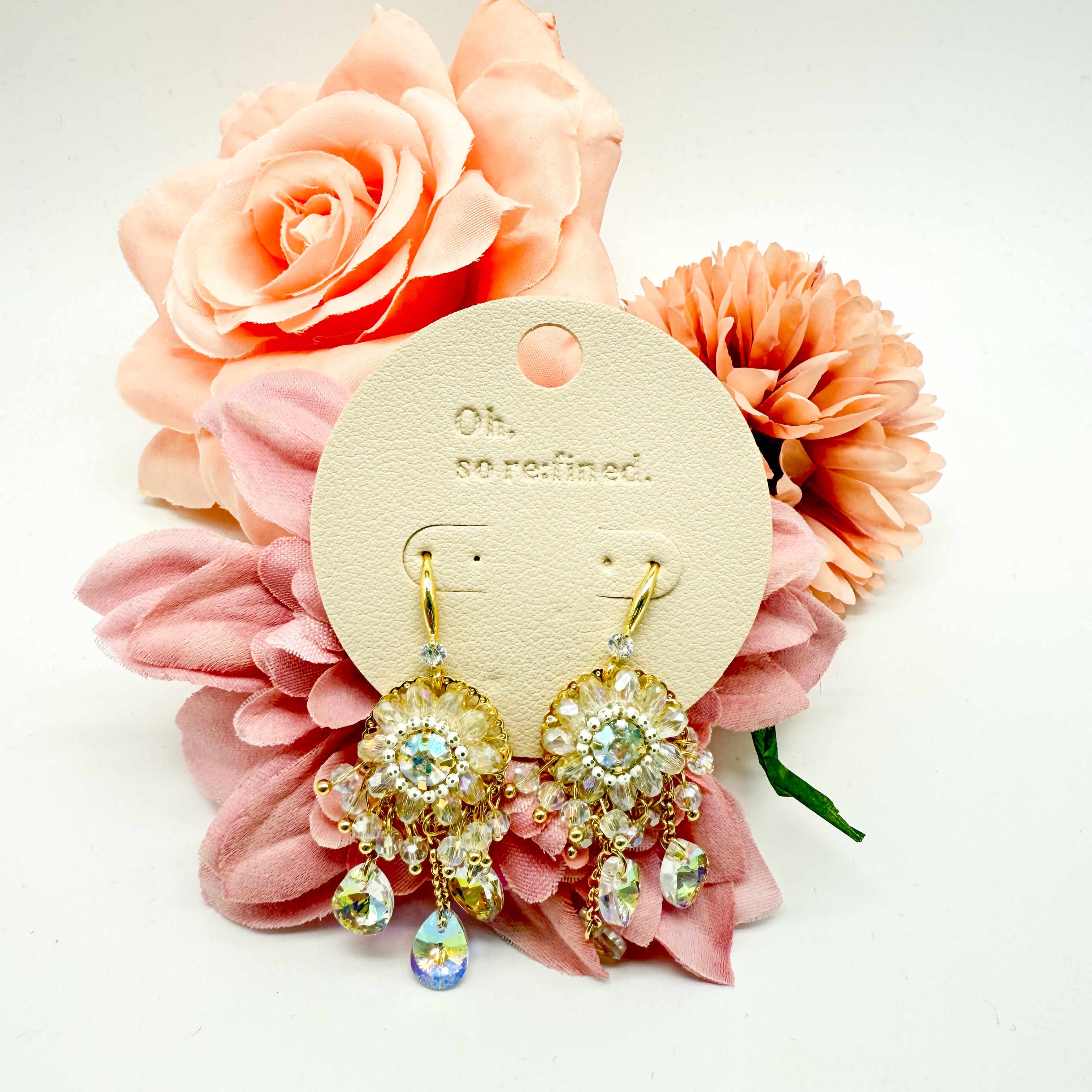 Dew Drop Flower Earrings-340 Other Accessories-Fincony-Heathered Boho Boutique, Women's Fashion and Accessories in Palmetto, FL