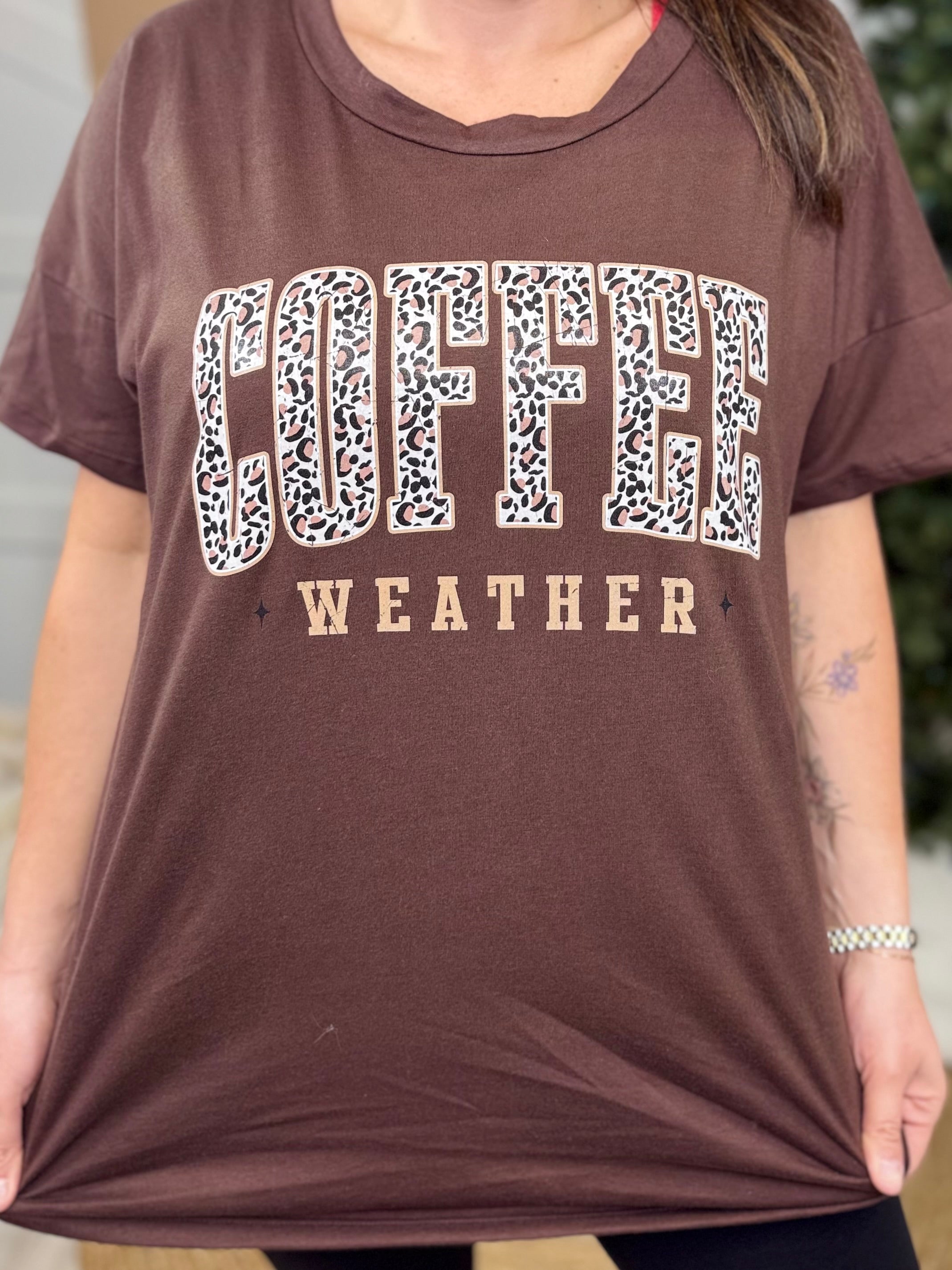 The Ex Coffee Weather Graphic Tee-130 Graphic Tees-Heathered Boho-Heathered Boho Boutique, Women's Fashion and Accessories in Palmetto, FL