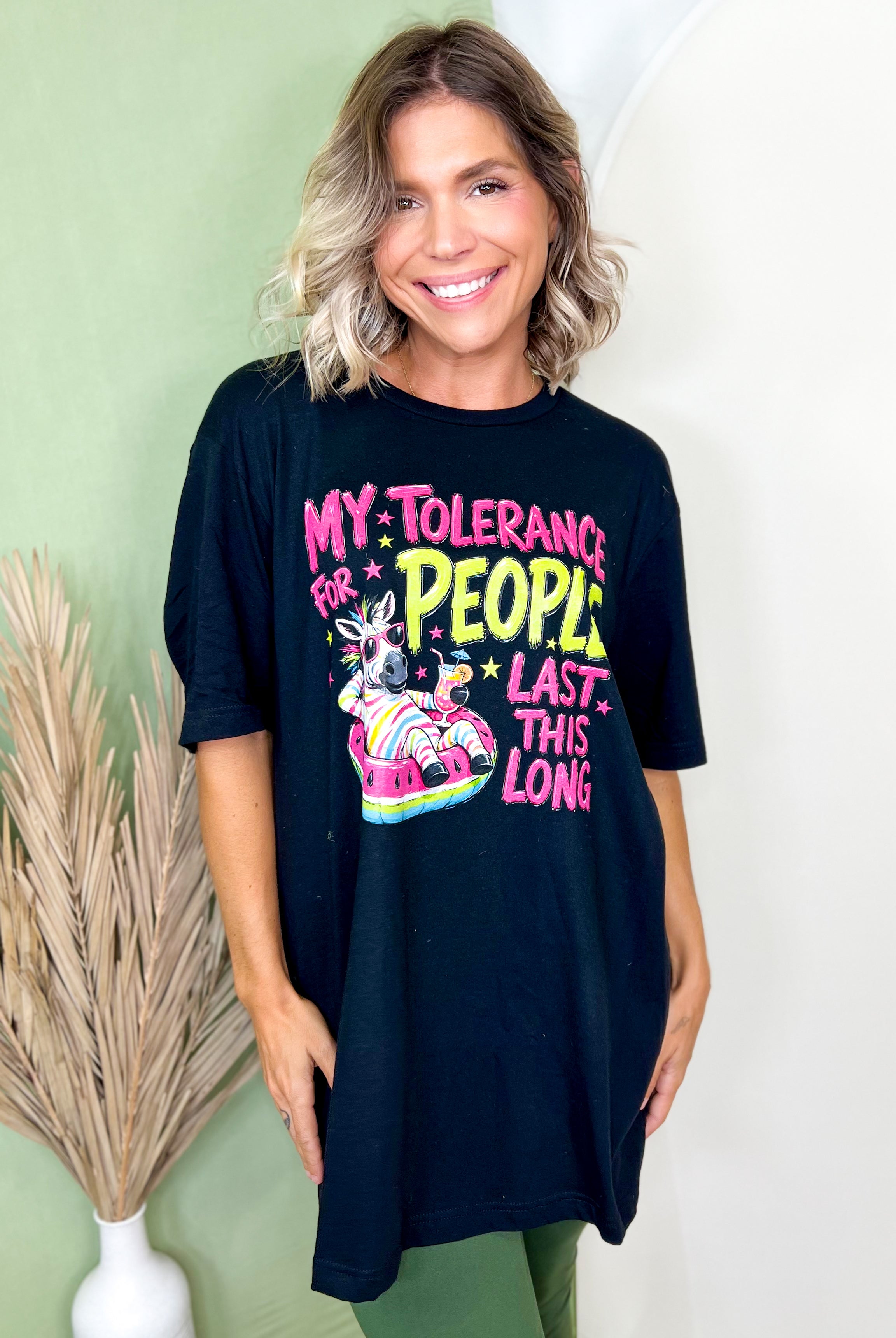 My Tolerance Graphic Tee-130 GRAPHIC TEE-Heathered Boho-Heathered Boho Boutique, Women's Fashion and Accessories in Palmetto, FL