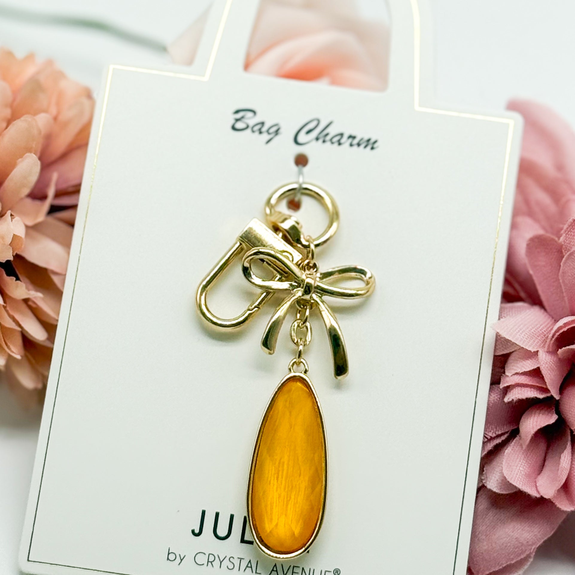 Bow Tear Drop Bag Charm-310 Jewelry-RM Manufacturing-Heathered Boho Boutique, Women's Fashion and Accessories in Palmetto, FL