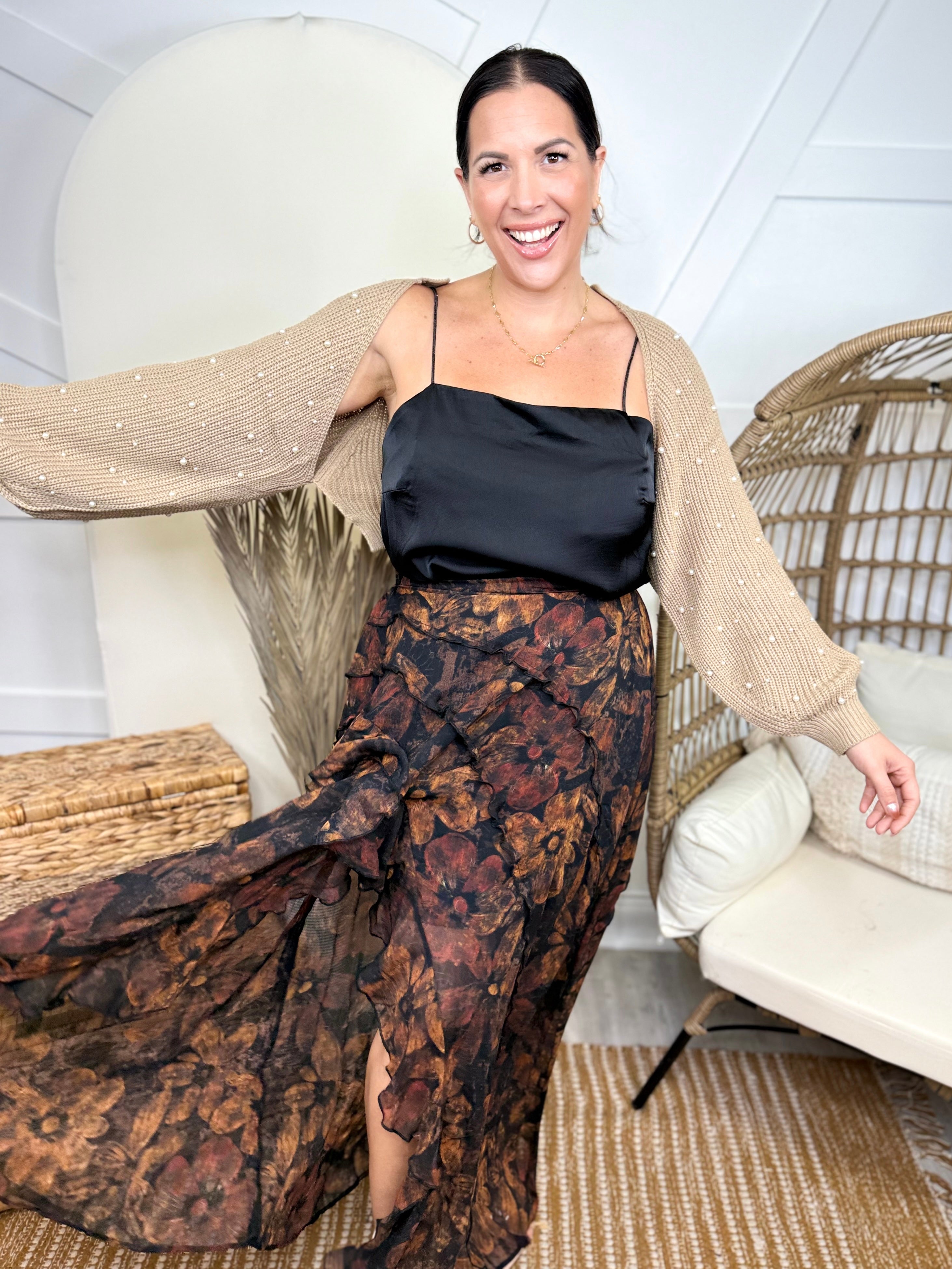 Bloom Again Skirt-170 Skort/ Skirt-Cozy Co-Heathered Boho Boutique, Women's Fashion and Accessories in Palmetto, FL