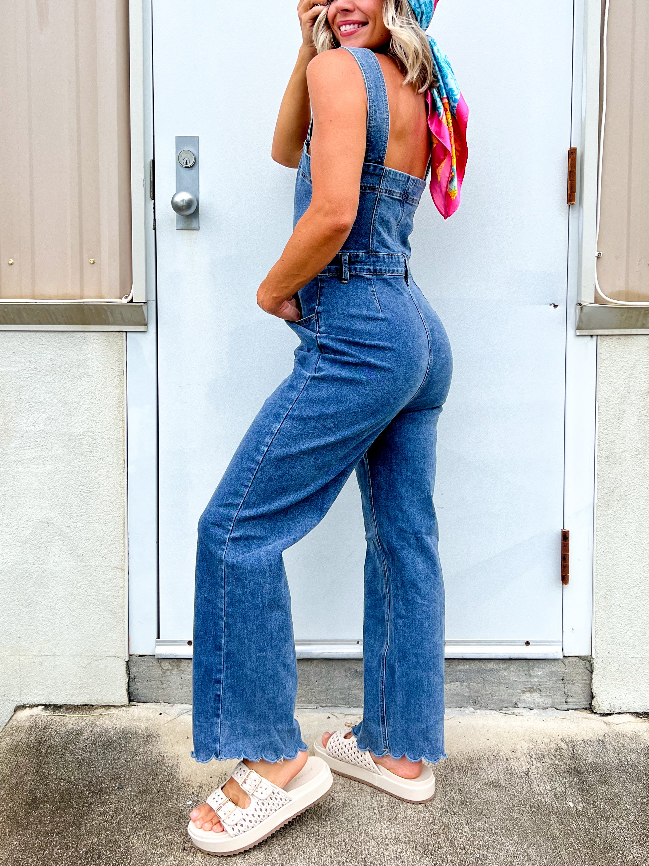 City Stroll Denim Jumpsuit-230 DRESSES/JUMPSUITS/ROMPERS-POLAGRAM-Heathered Boho Boutique, Women's Fashion and Accessories in Palmetto, FL