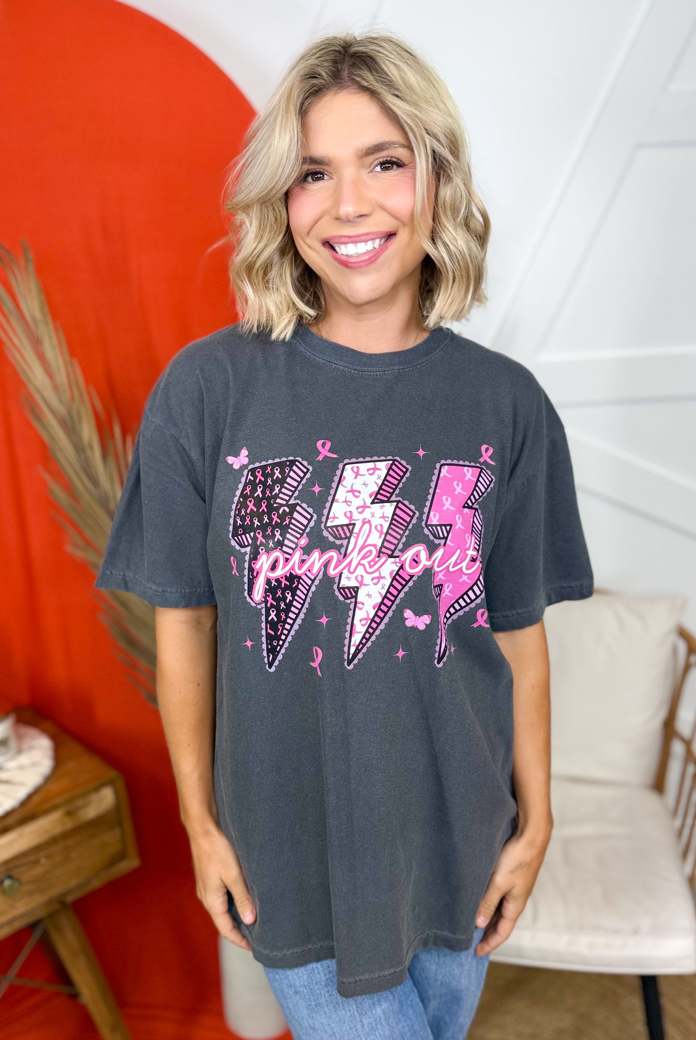 BCA Lightning Bolts Graphic Tee-Black-130 Graphic Tees-Heathered Boho-Heathered Boho Boutique, Women's Fashion and Accessories in Palmetto, FL