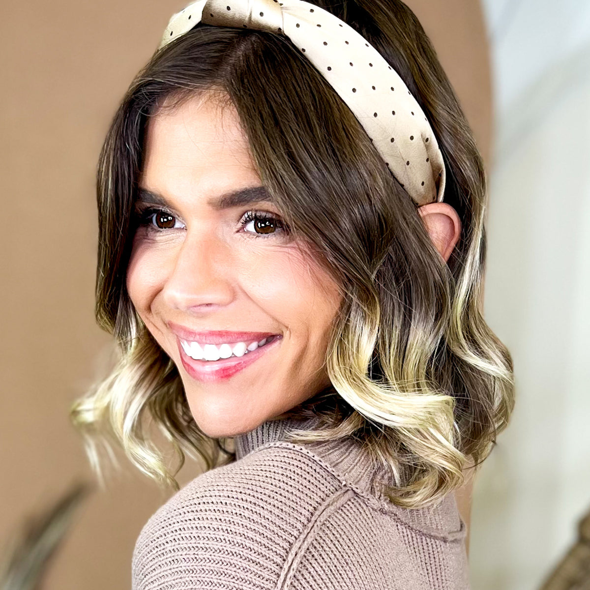 Polka Dot Knotted Headband-330 Headwear-Love & Repeat-Heathered Boho Boutique, Women's Fashion and Accessories in Palmetto, FL
