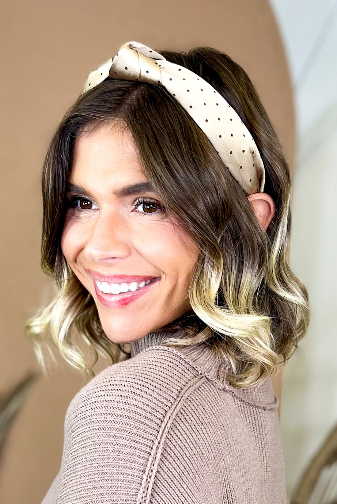 Polka Dot Knotted Headband-330 Headwear-Love & Repeat-Heathered Boho Boutique, Women's Fashion and Accessories in Palmetto, FL