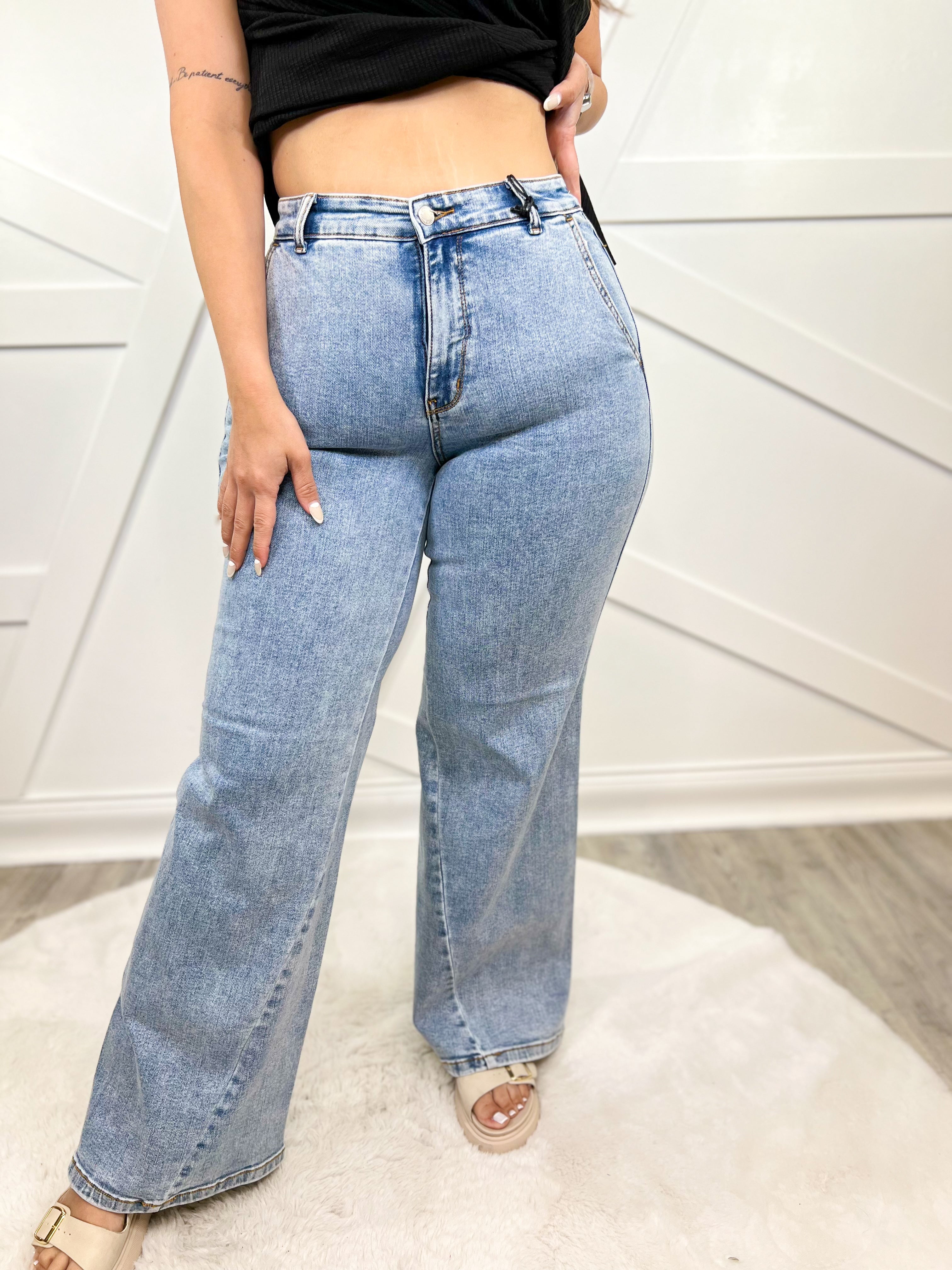 Day in the Life Wide Leg Jeans by Judy Blue-190 Jeans-Judy Blue-Heathered Boho Boutique, Women's Fashion and Accessories in Palmetto, FL