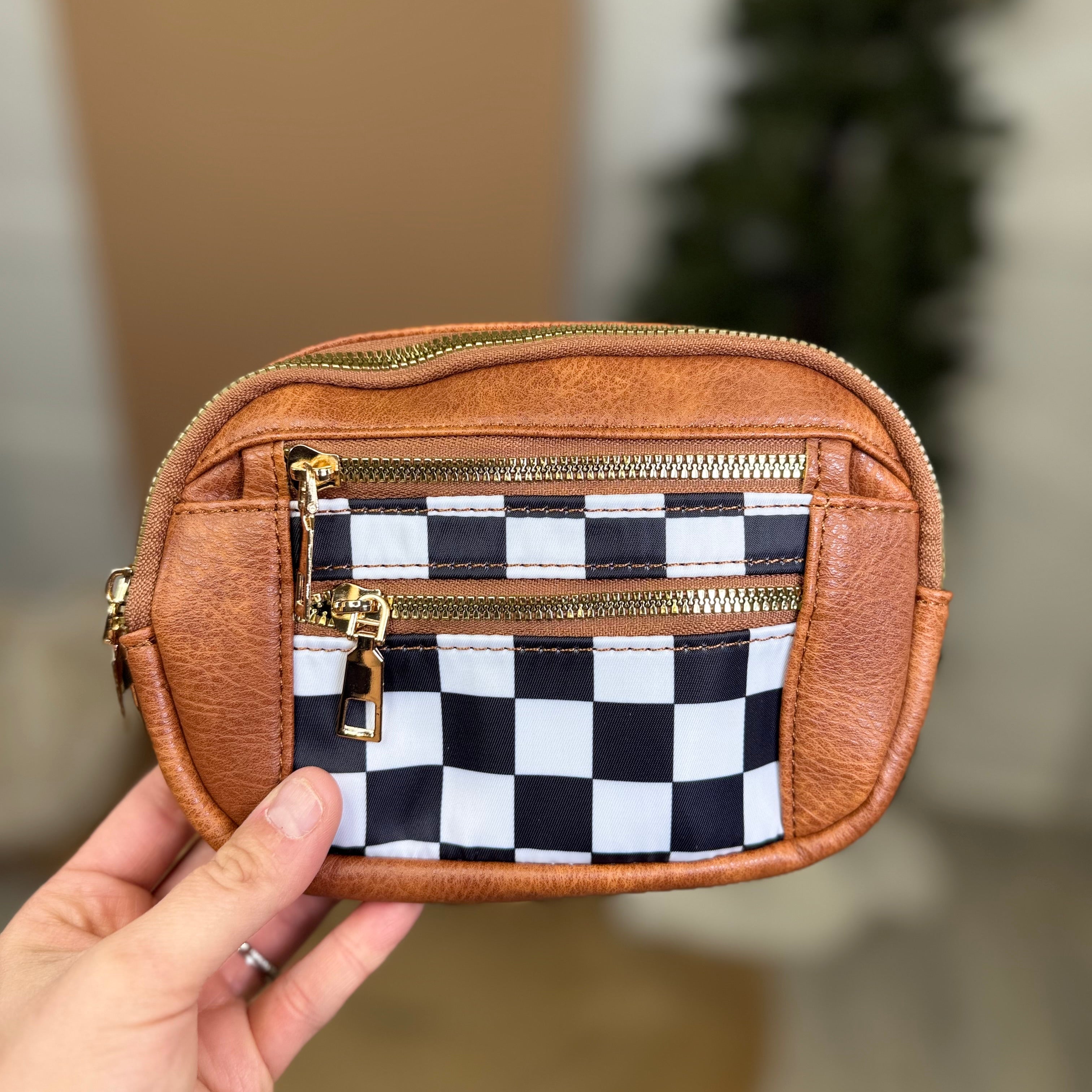 Checkered Vibes Everyday Wristlet-320 Bags-Heathered Boho-Heathered Boho Boutique, Women's Fashion and Accessories in Palmetto, FL