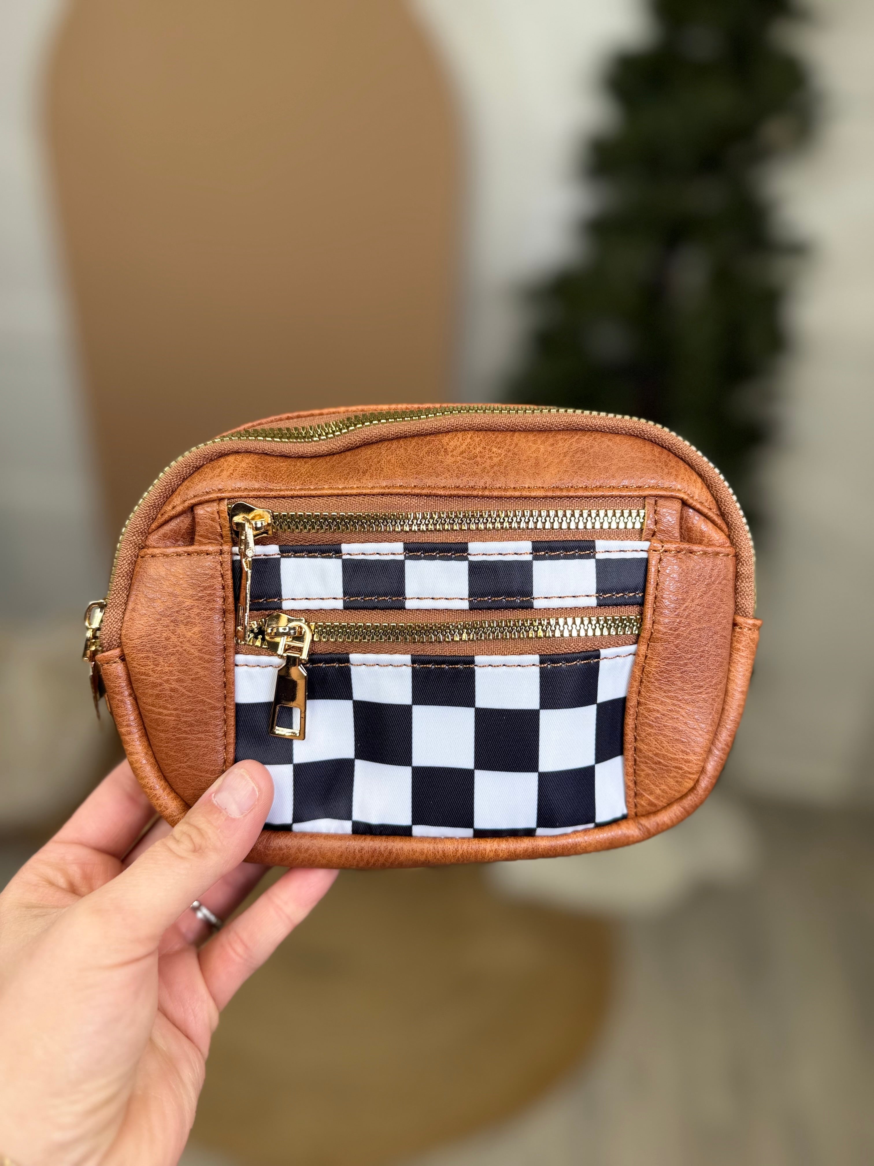 Checkered Vibes Everyday Wristlet-320 Bags-Heathered Boho-Heathered Boho Boutique, Women's Fashion and Accessories in Palmetto, FL
