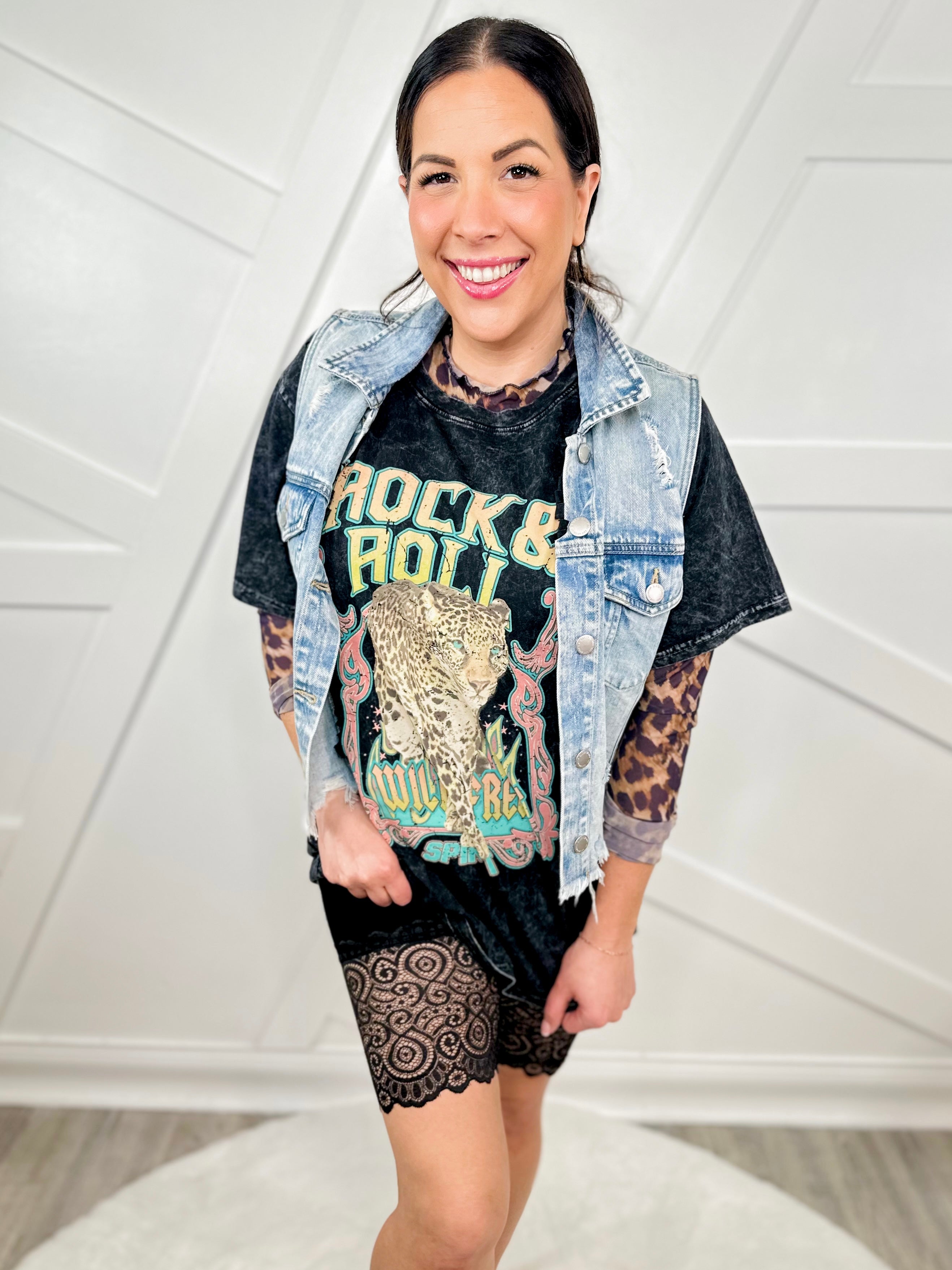 RESTOCK: Current Mood Lace Trim Bike Shorts-160 shorts-VOCAL-Heathered Boho Boutique, Women's Fashion and Accessories in Palmetto, FL