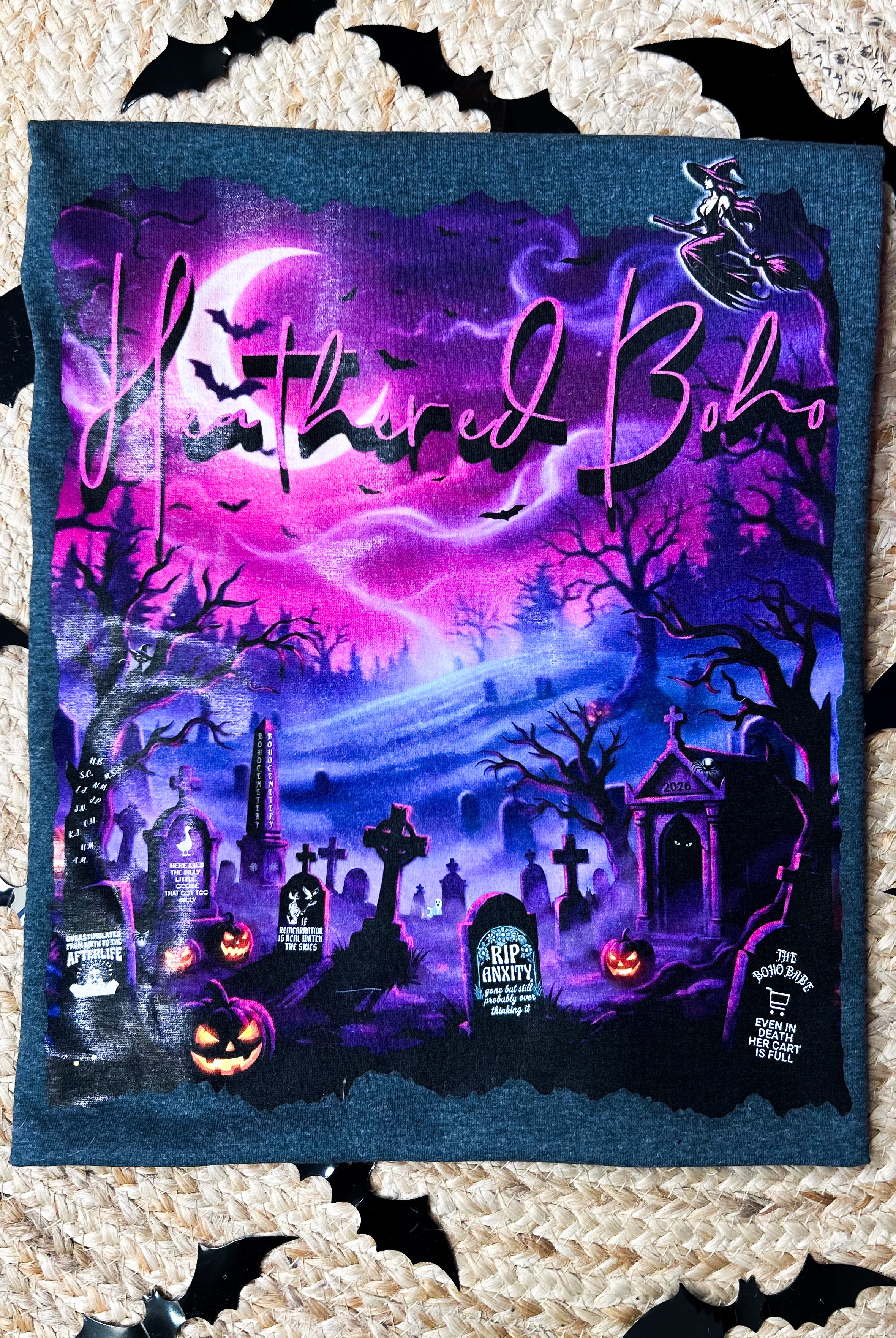Boho Halloween 2026 Graphic Tee-130 Graphic Tees-Heathered Boho-Heathered Boho Boutique, Women's Fashion and Accessories in Palmetto, FL