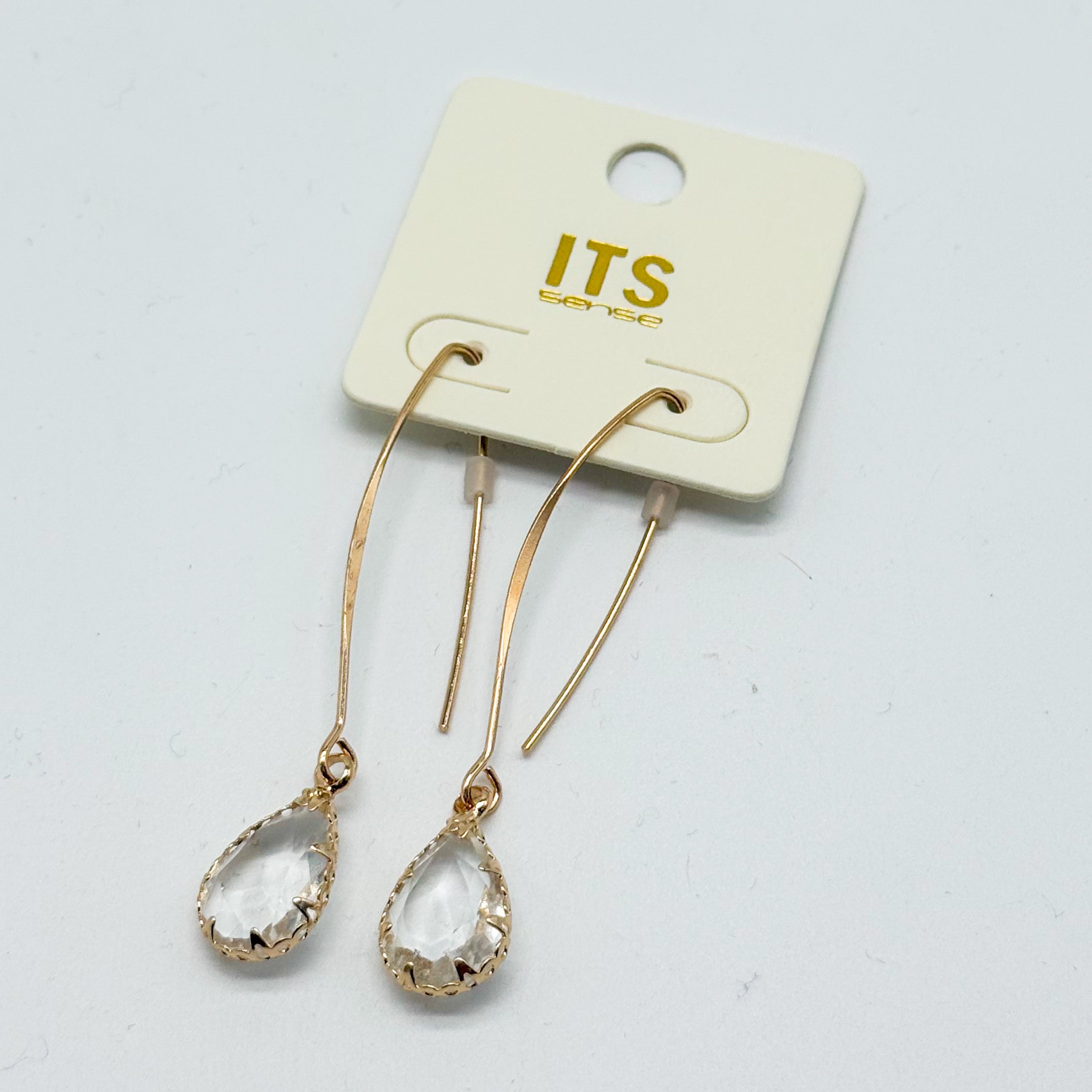 Glass Teardrop Long Earrings-310 Jewelry-RNK Jewelry-Heathered Boho Boutique, Women's Fashion and Accessories in Palmetto, FL