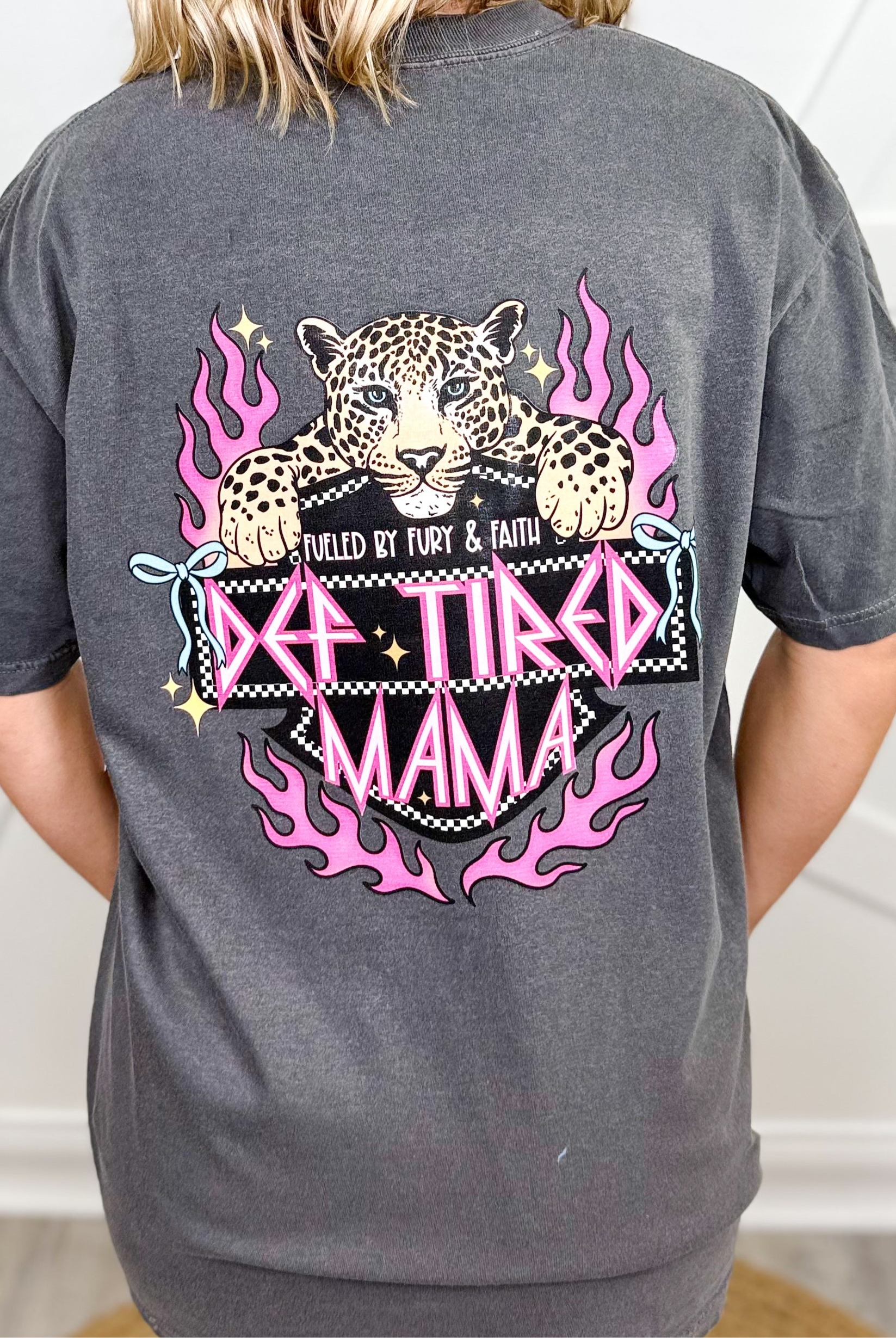 Def Tired Mama w/ pocket Graphic Tee-Pepper-130 Graphic Tees-Heathered Boho-Heathered Boho Boutique, Women's Fashion and Accessories in Palmetto, FL