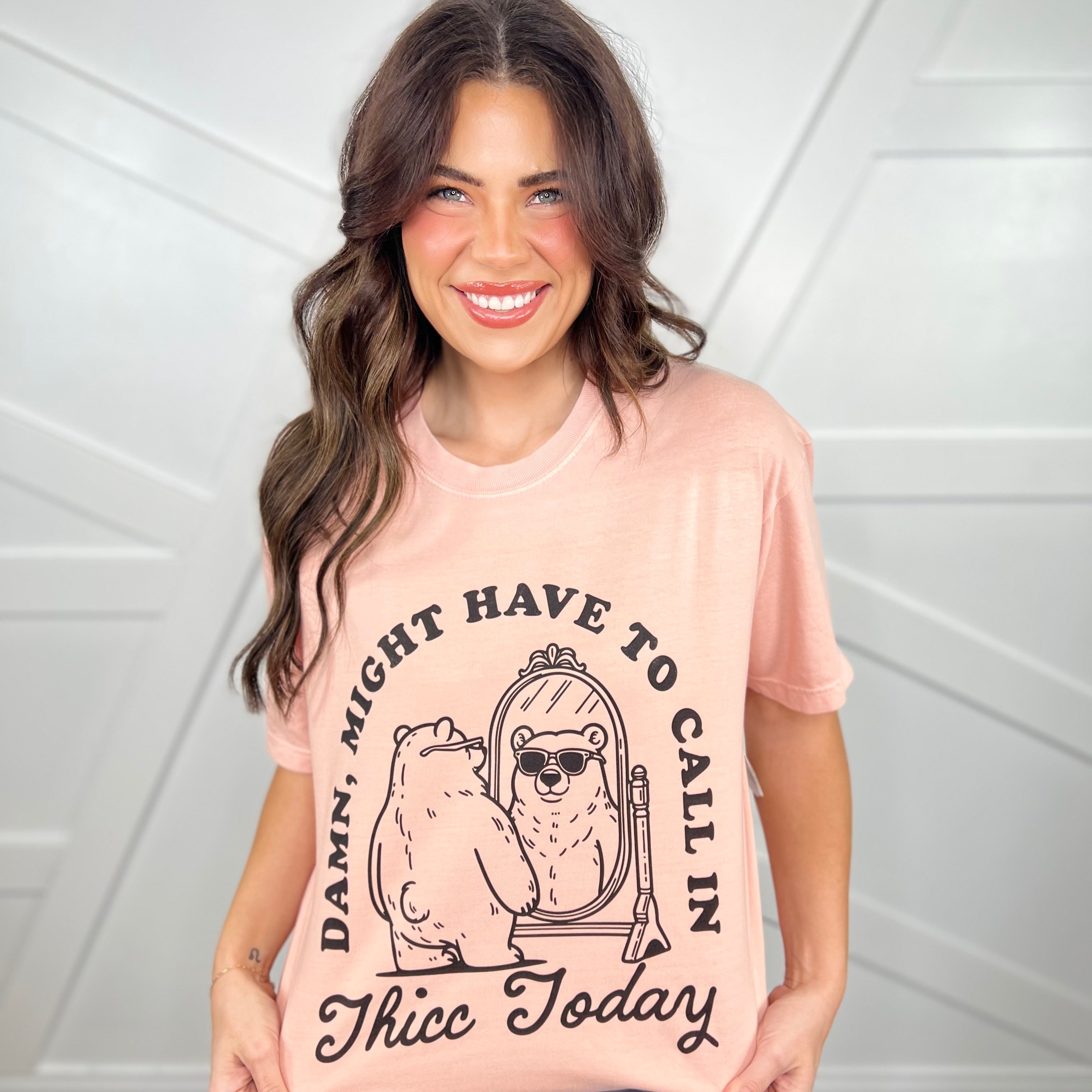 Might Call In Thicc Graphic Tee-130 Graphic Tees-Heathered Boho-Heathered Boho Boutique, Women's Fashion and Accessories in Palmetto, FL