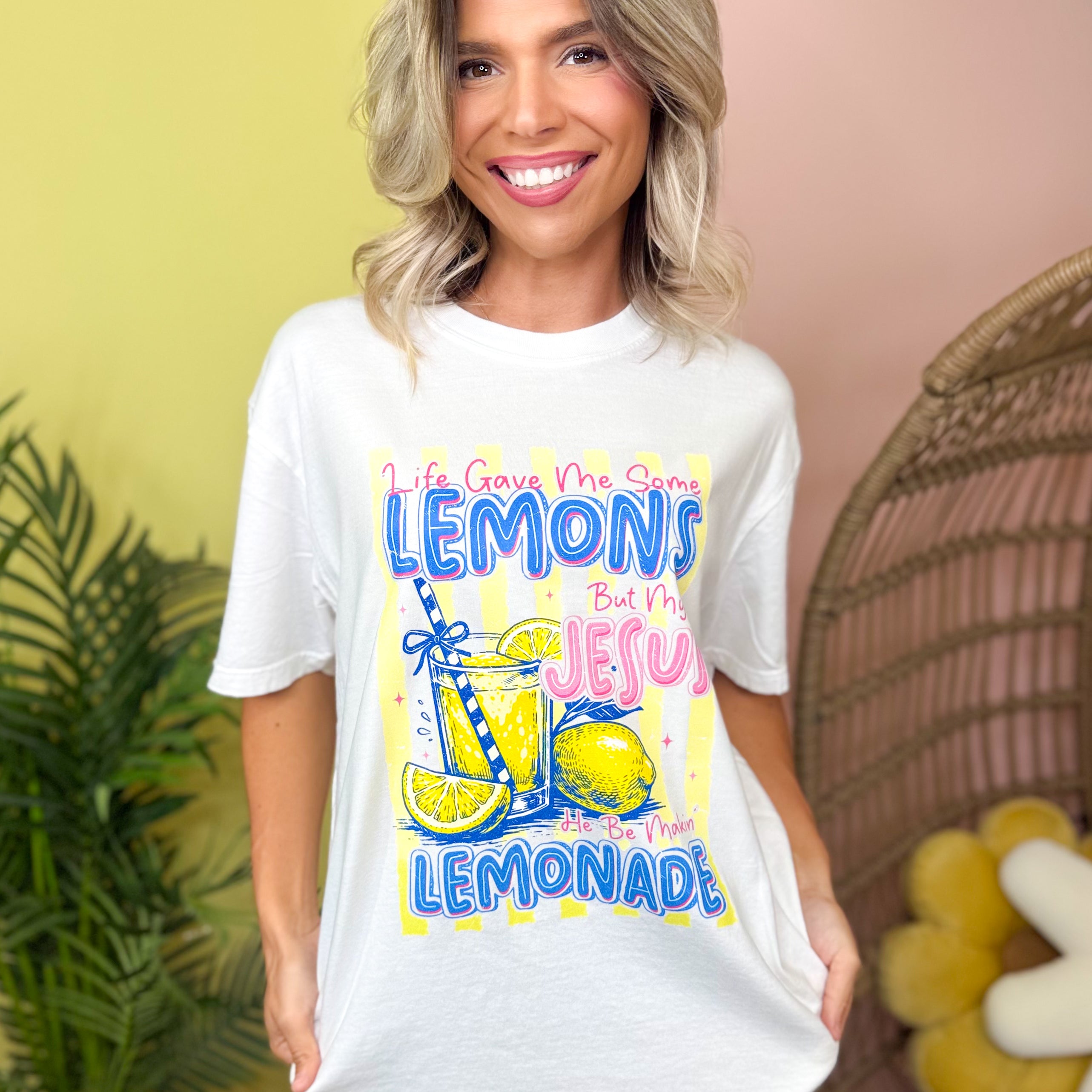 Gave Me Lemons Graphic Tee-130 Graphic Tees-Heathered Boho-Heathered Boho Boutique, Women's Fashion and Accessories in Palmetto, FL