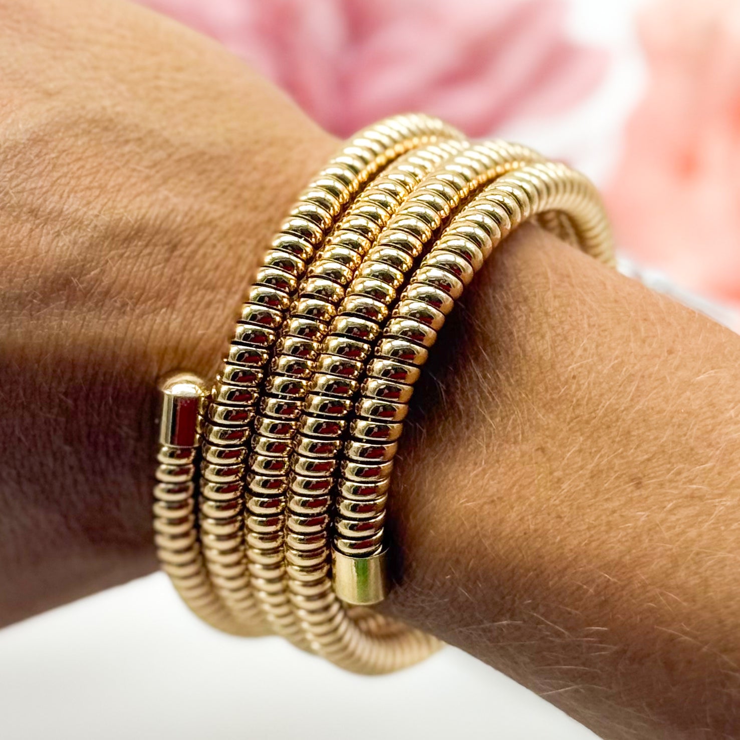 Quadruple Coil Chain Cuff-310 Jewelry-RM Manufacturing-Heathered Boho Boutique, Women's Fashion and Accessories in Palmetto, FL