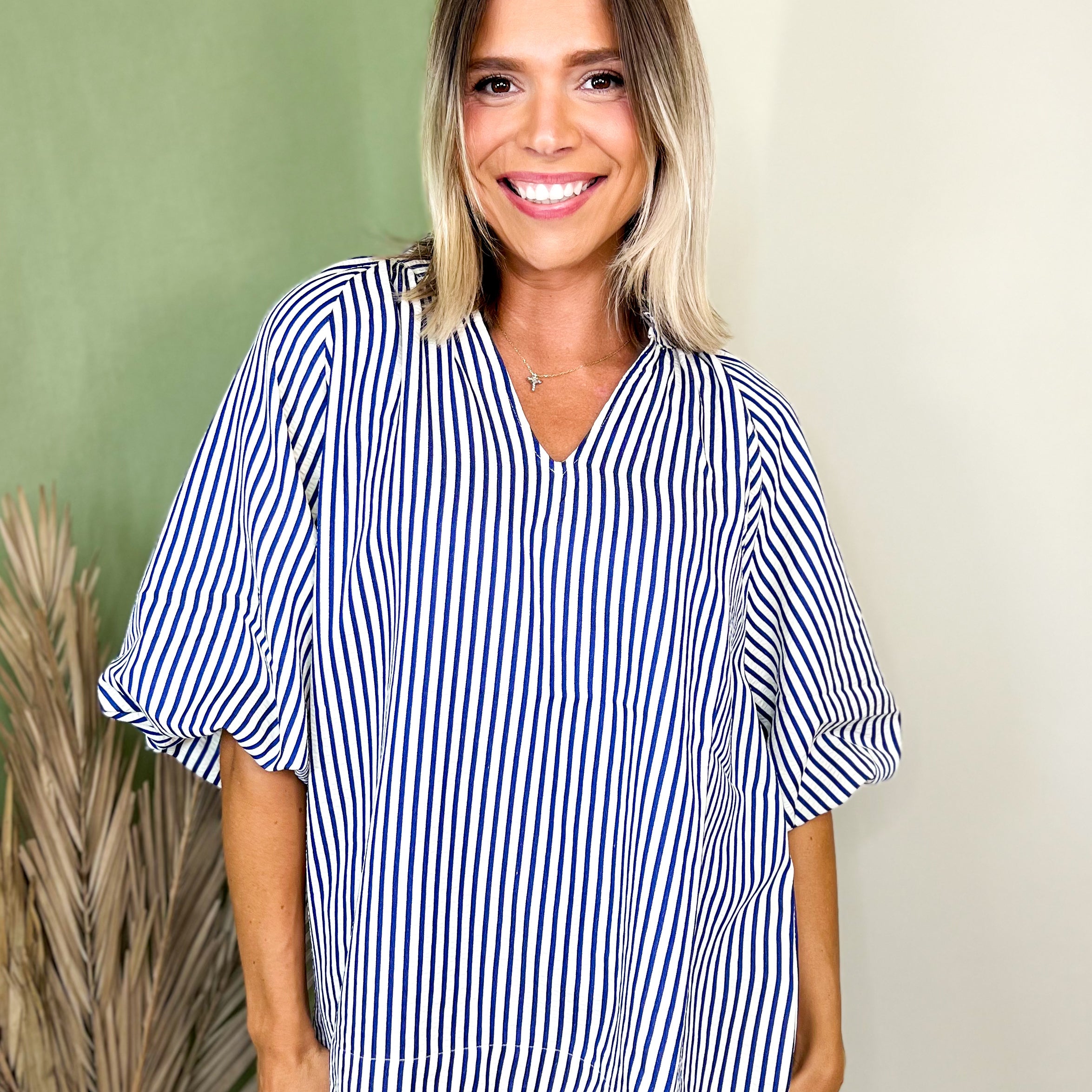 Timeless Charm Blouse-110 SHORT SLEEVE TOP-HEIMISH-Heathered Boho Boutique, Women's Fashion and Accessories in Palmetto, FL