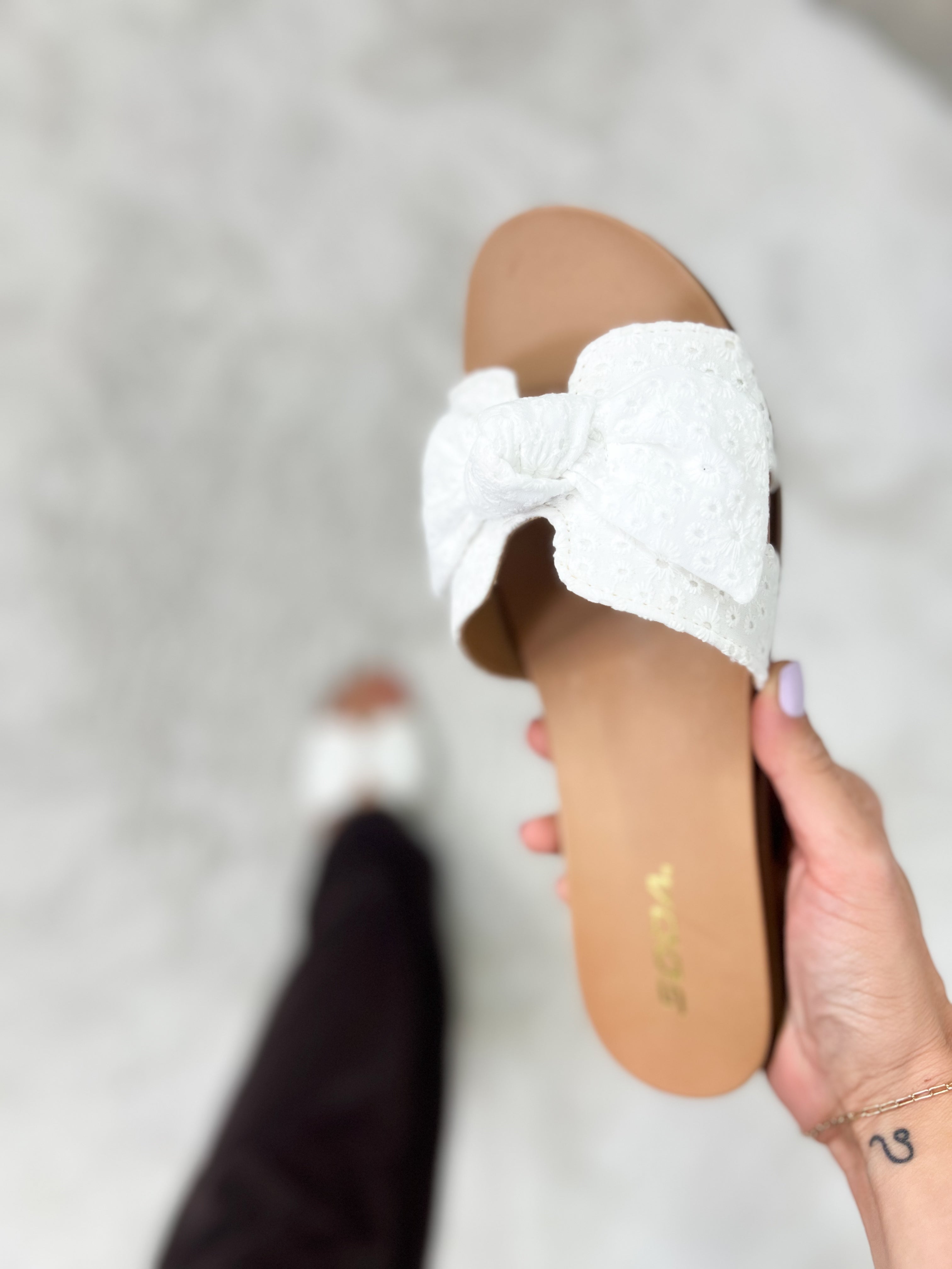 Writer Sandals - White Eyelet-350 Shoes-Fortune Dynamic-Heathered Boho Boutique, Women's Fashion and Accessories in Palmetto, FL