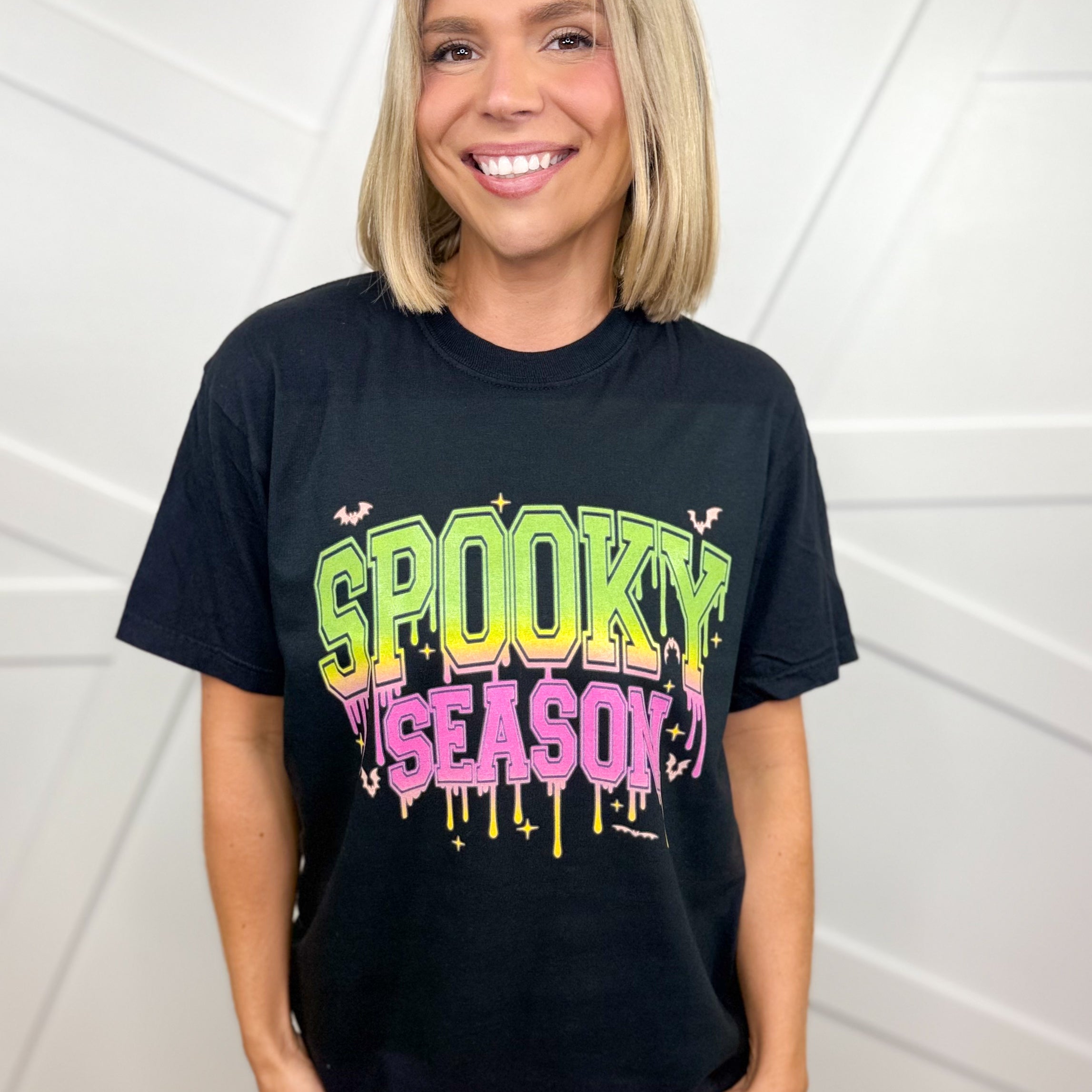 Spooky Season Graphic Tee-130 Graphic Tees-Heathered Boho-Heathered Boho Boutique, Women's Fashion and Accessories in Palmetto, FL