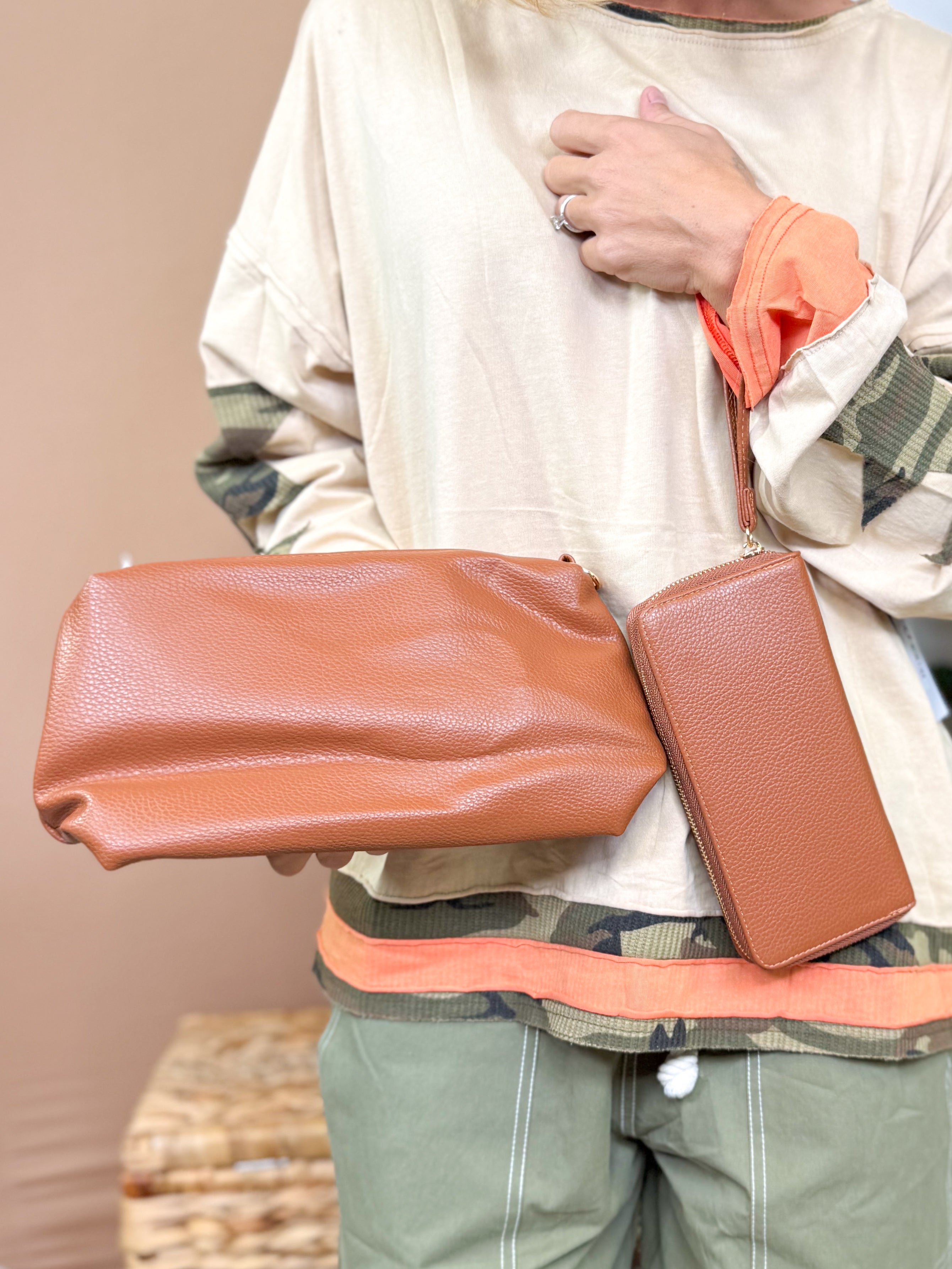 Giving The Business Shoulder Bag Set-320 Bags-Tops Handbags-Heathered Boho Boutique, Women's Fashion and Accessories in Palmetto, FL