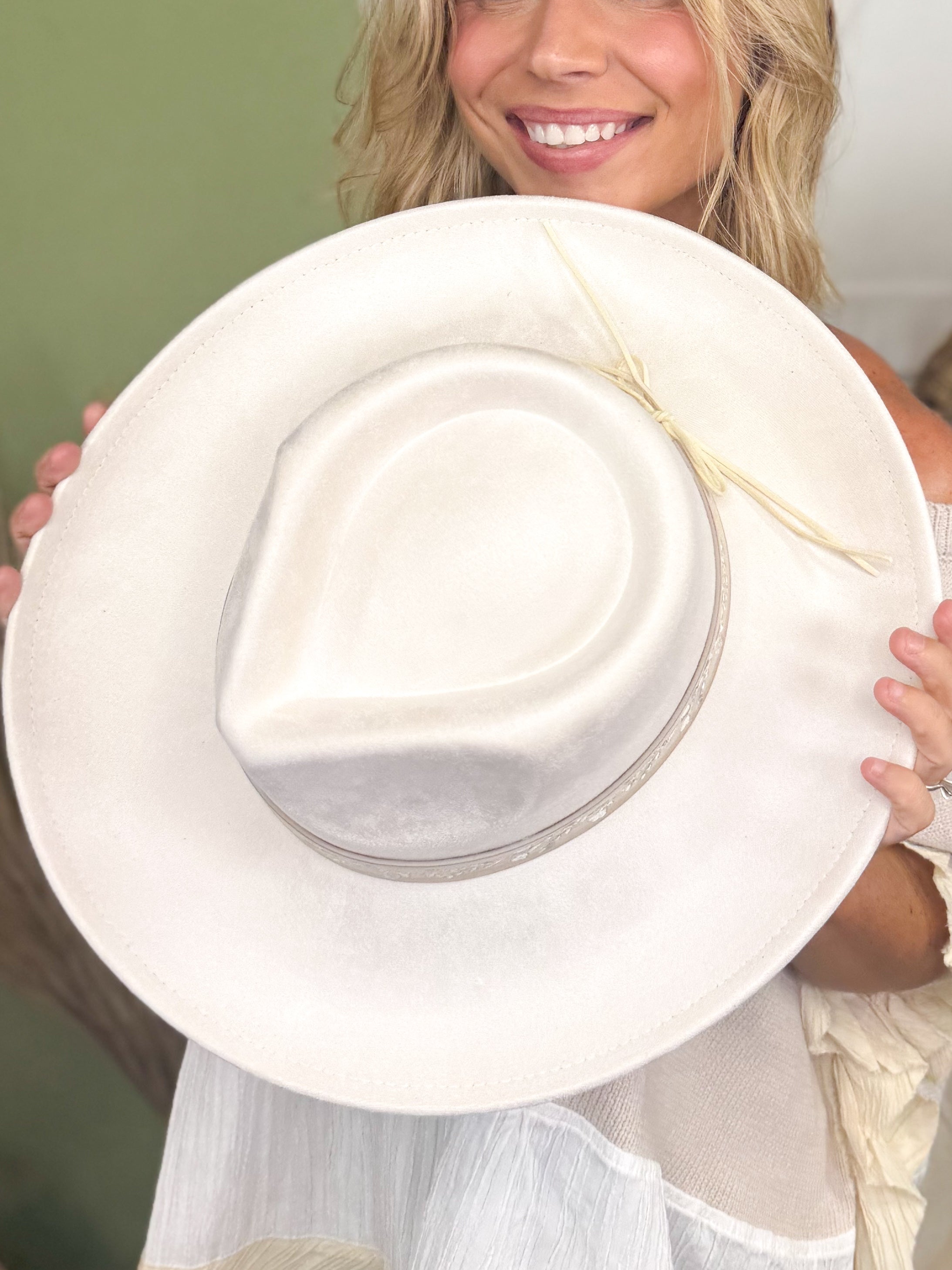 Embroidered Flower Strap Fedora Hat-330 Headwear-Fame Accessories-Heathered Boho Boutique, Women's Fashion and Accessories in Palmetto, FL