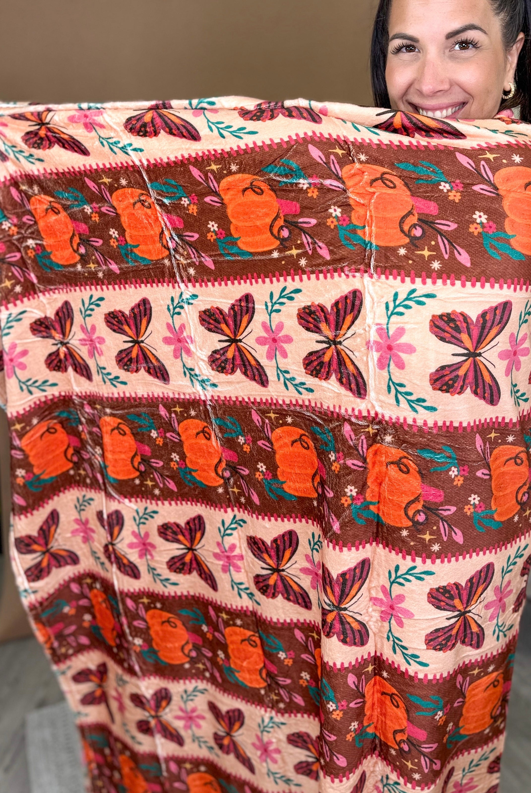 Flutter Into Fall Blanket-340 OTHER ACCESSORIES-ALIBABA-Heathered Boho Boutique, Women's Fashion and Accessories in Palmetto, FL