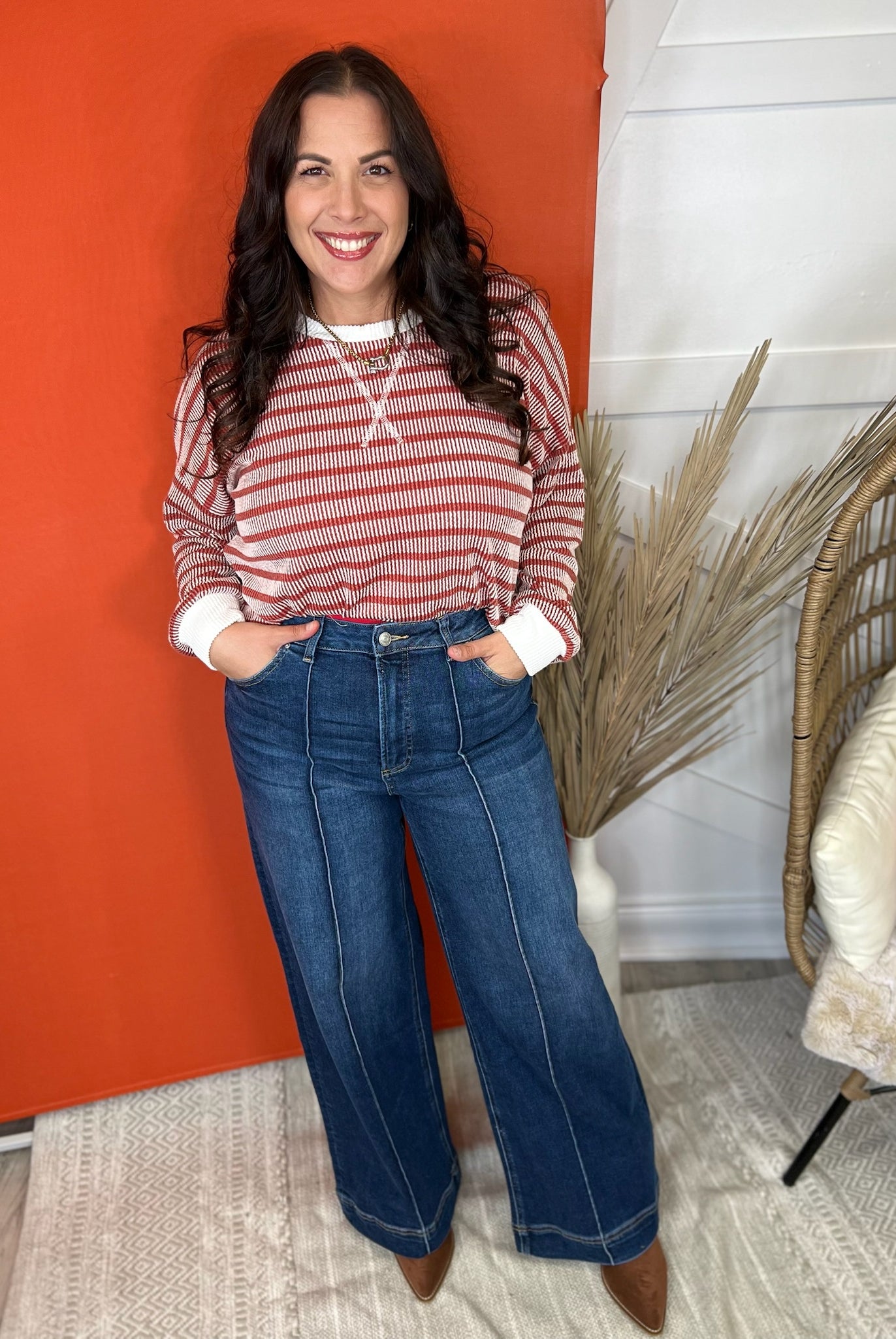 The Main Character Wide Leg Jeans-190 JEANS-ZENANA-Heathered Boho Boutique, Women's Fashion and Accessories in Palmetto, FL