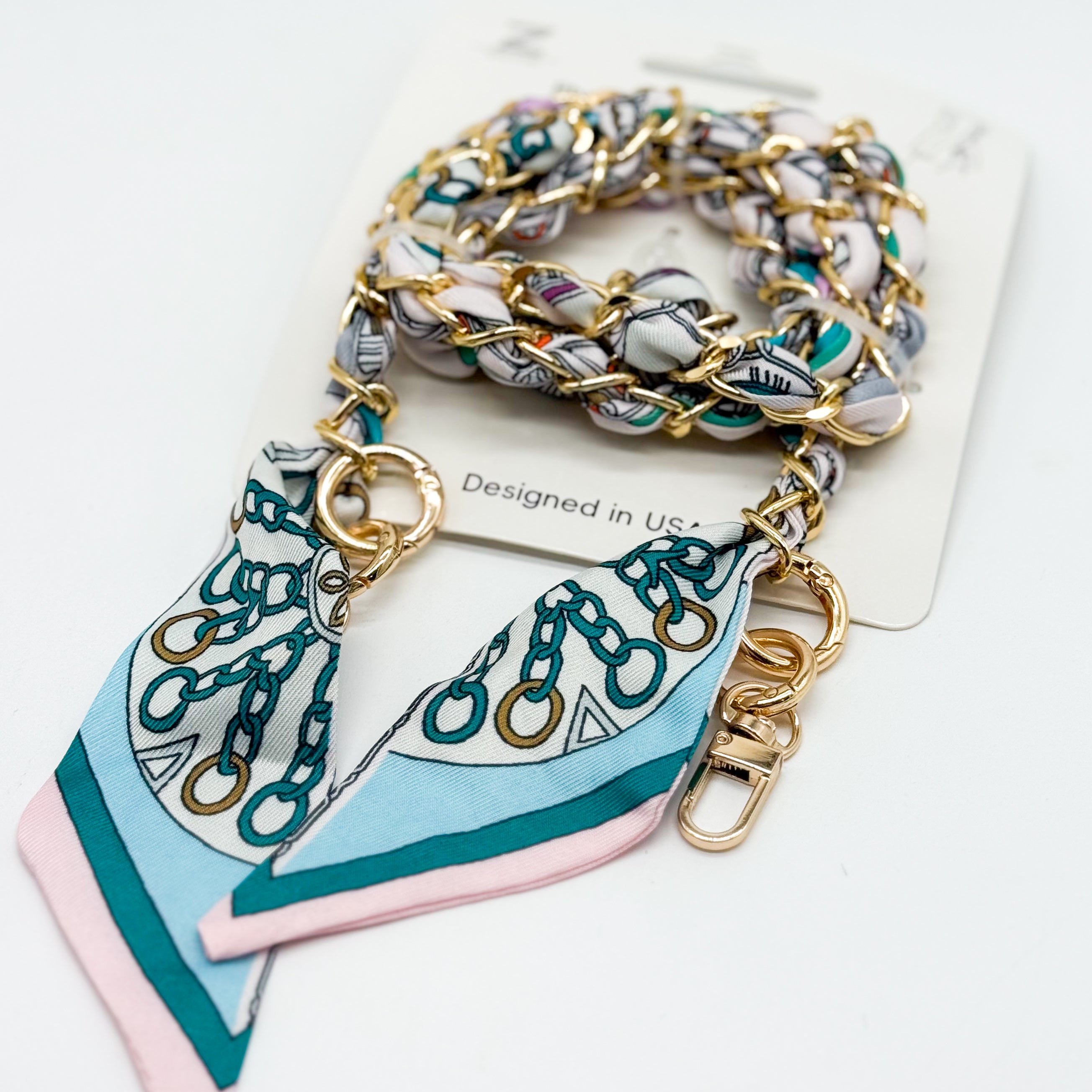 Silk Scarf Phone Holder Crossbody-340 Other Accessories-Queens Designs-Heathered Boho Boutique, Women's Fashion and Accessories in Palmetto, FL