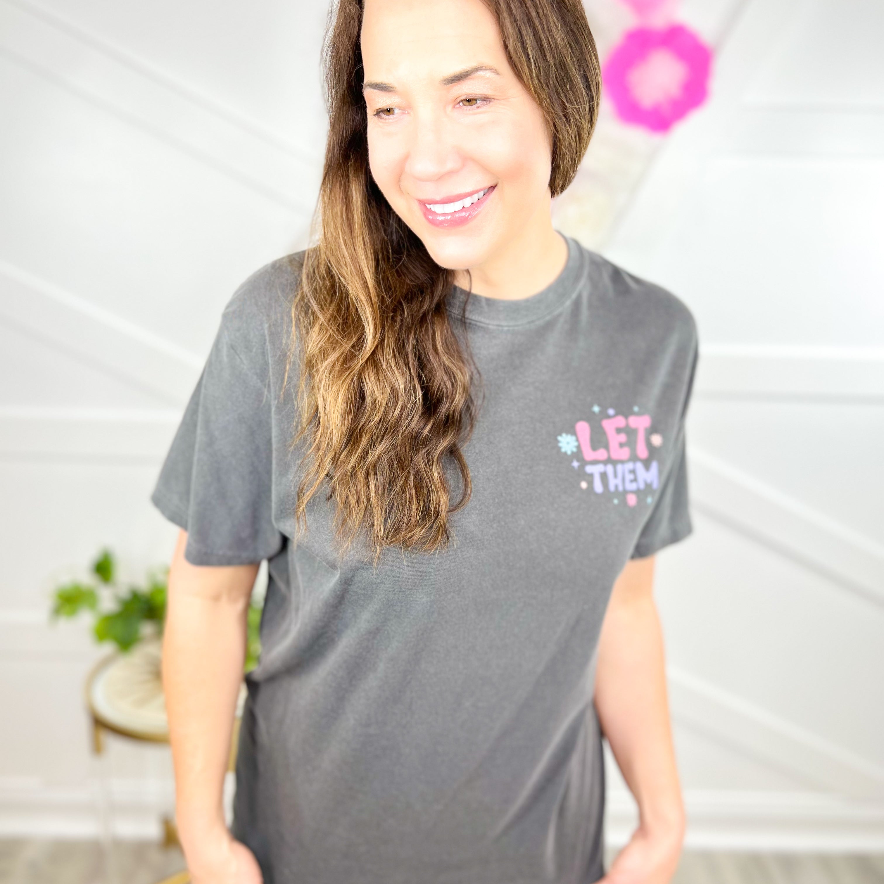 Let Them Graphic Tee - Pepper-130 Graphic Tees-Heathered Boho-Heathered Boho Boutique, Women's Fashion and Accessories in Palmetto, FL