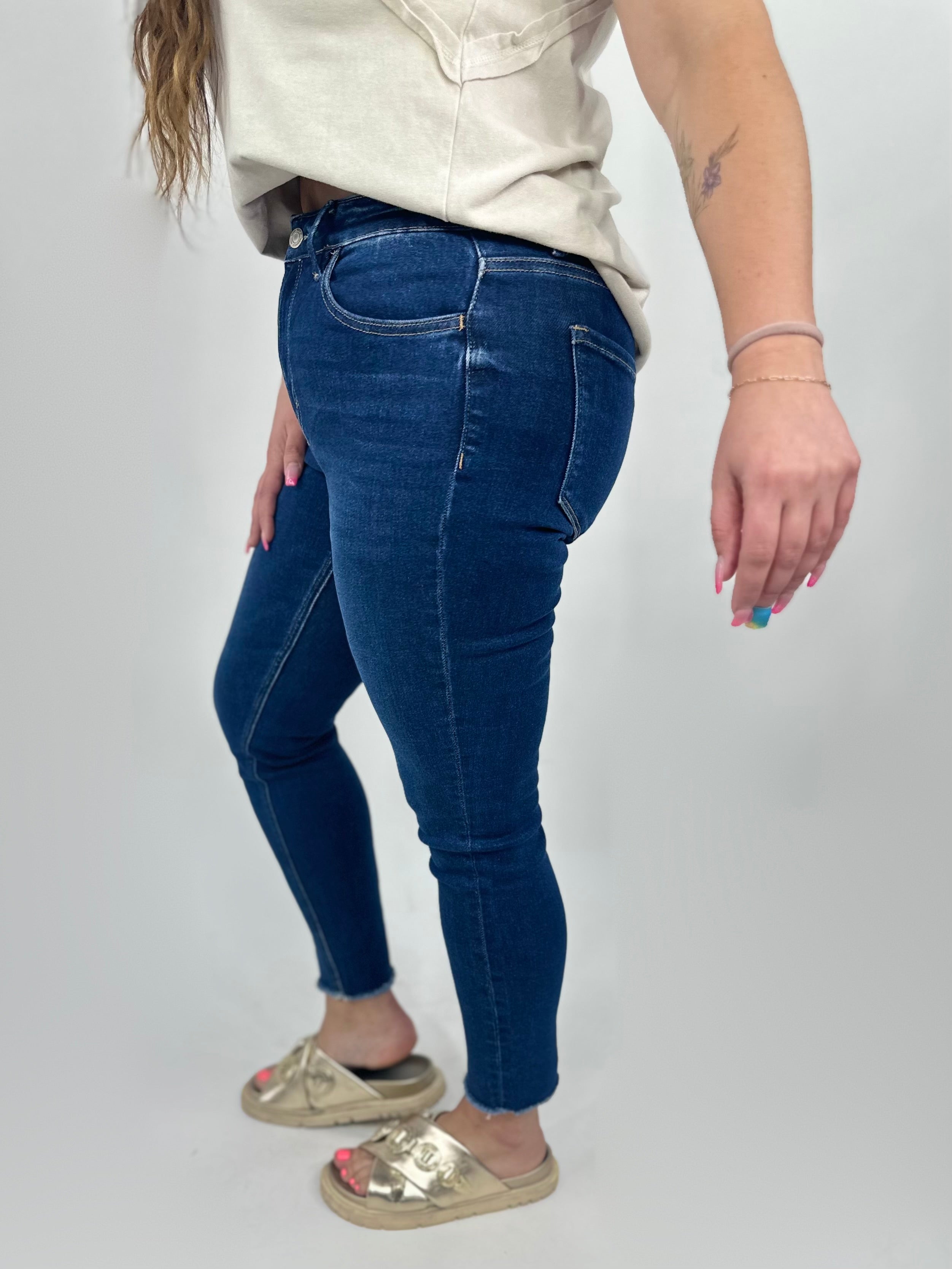 Restock: Emerson Cropped Skinny Jeans by Vervet-190 Jeans-Vervet-Heathered Boho Boutique, Women's Fashion and Accessories in Palmetto, FL